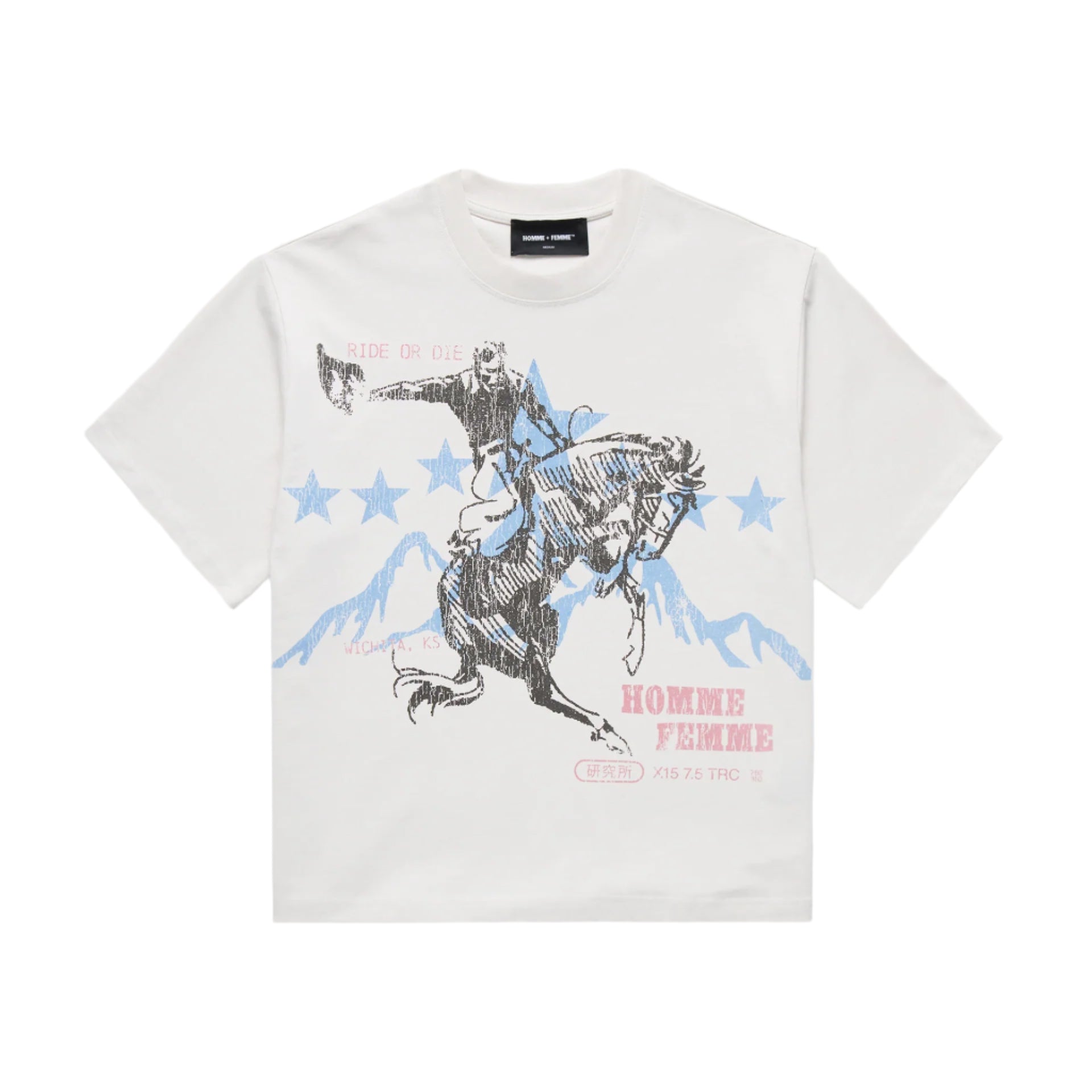 HOMME + FEMME Ride Or Die Cropped Tee White