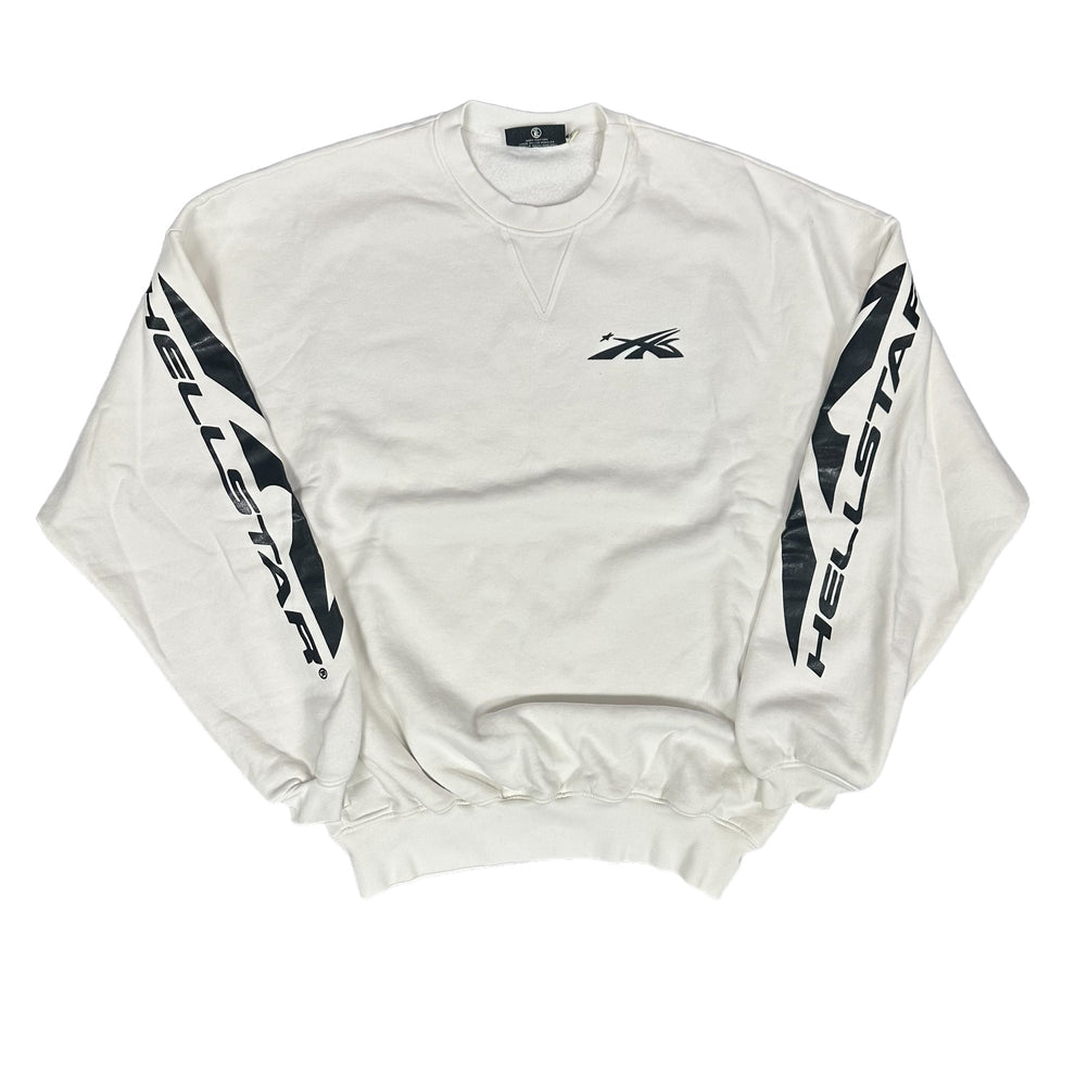 HELLSTAR LOGO WHITE CREWNECK (OVERSIZED)