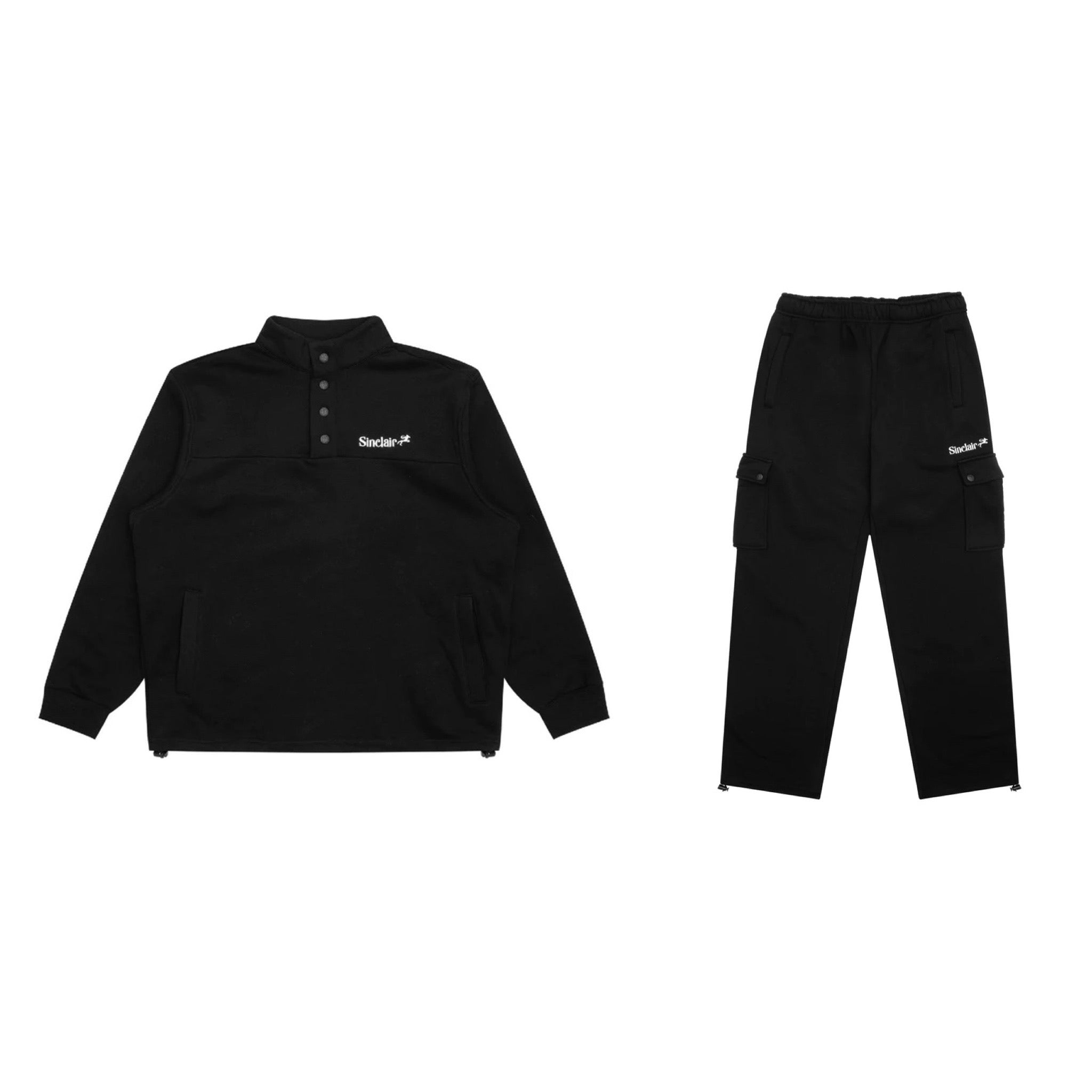SINCLAIR THE TEXTURE PULLOVER SET BLACK