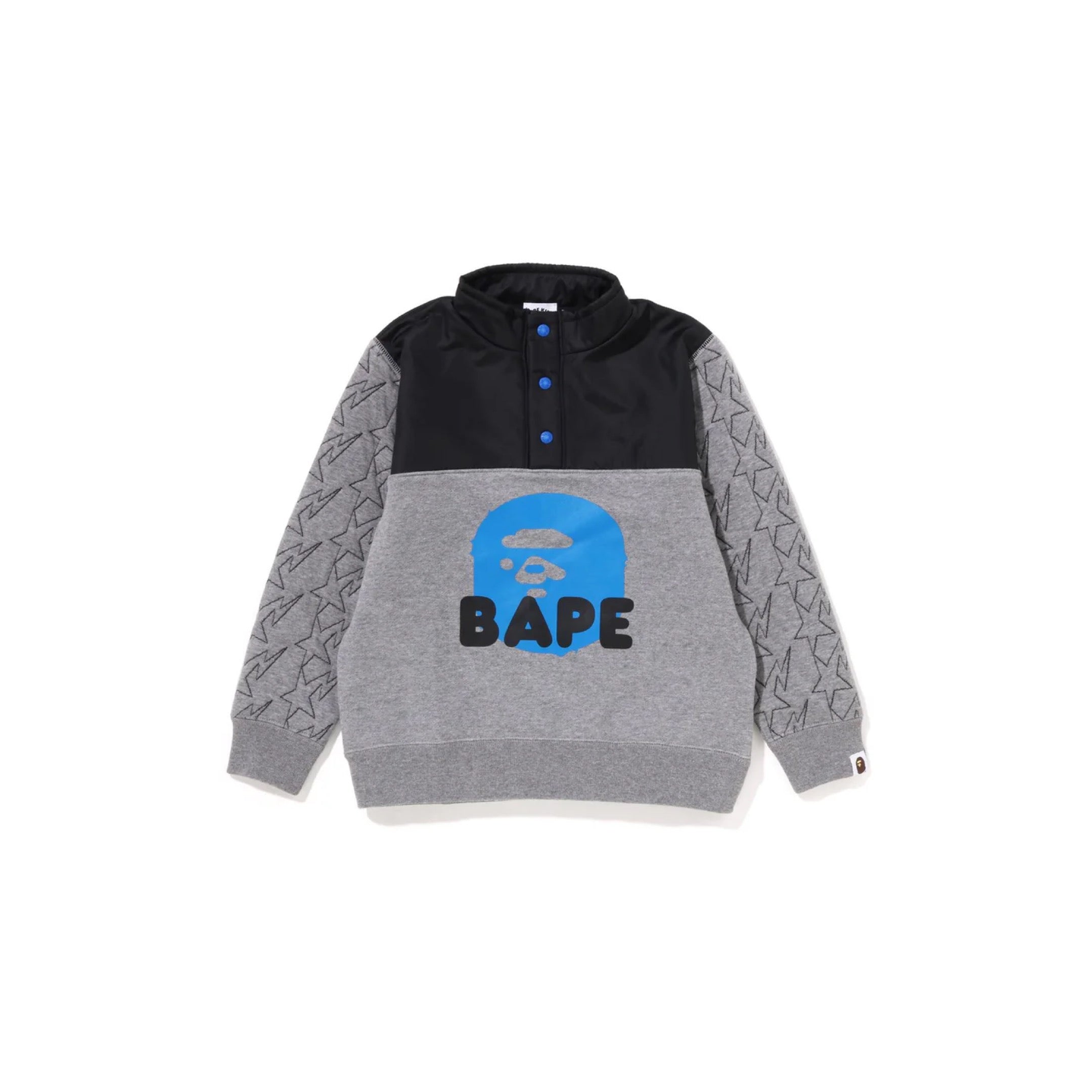 BAPE KIDS STA QUILTED SWEATER GREY