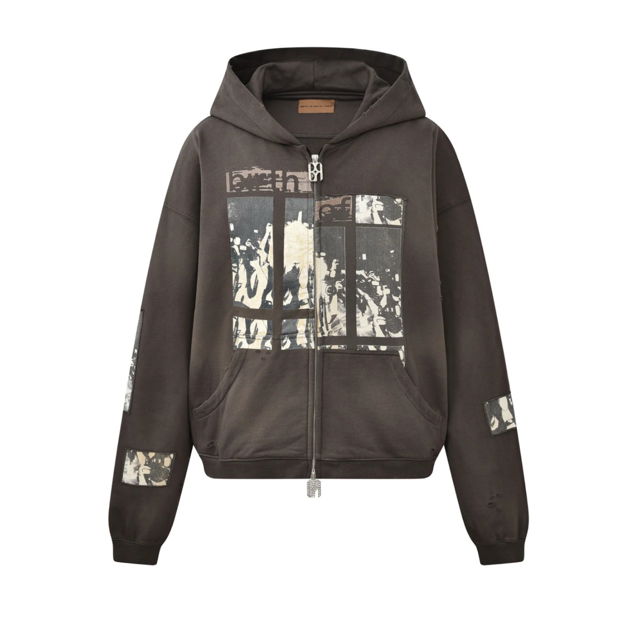 BIRTH OF ROYAL CHILD Flash Light Hoodie in GREY