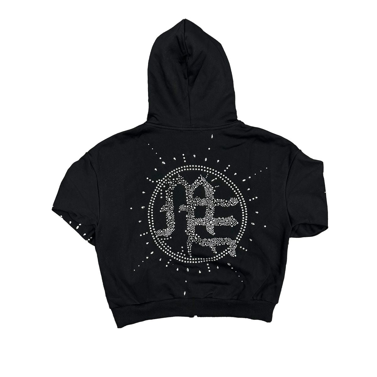 MIXED EMOTION Eclipse Rhinestone Hoodie Black
