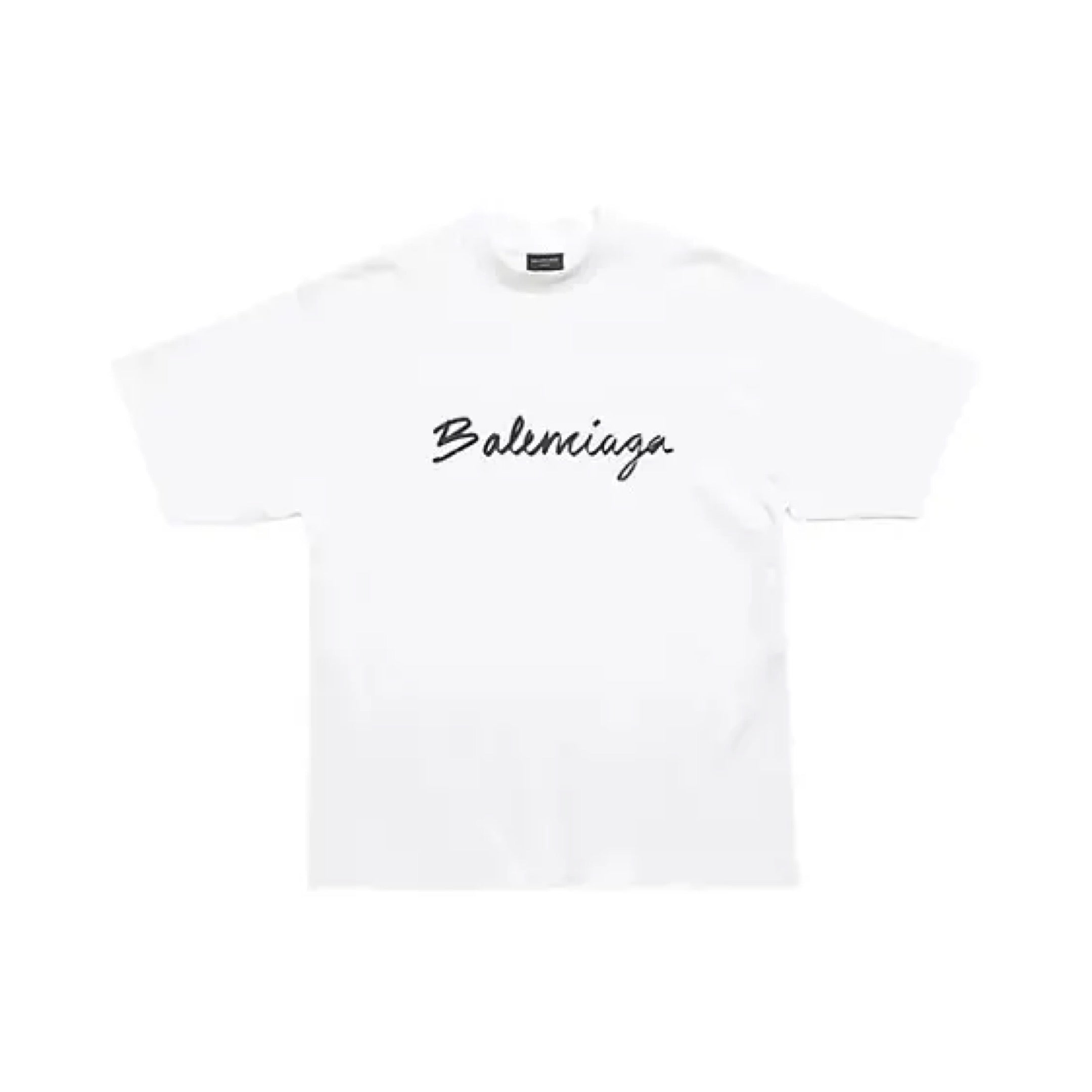 BALENCIAGA CURSIVE WHITE TEE