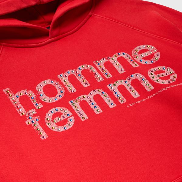 HOMME + FEMME MARDI GRAS HOODIE RED