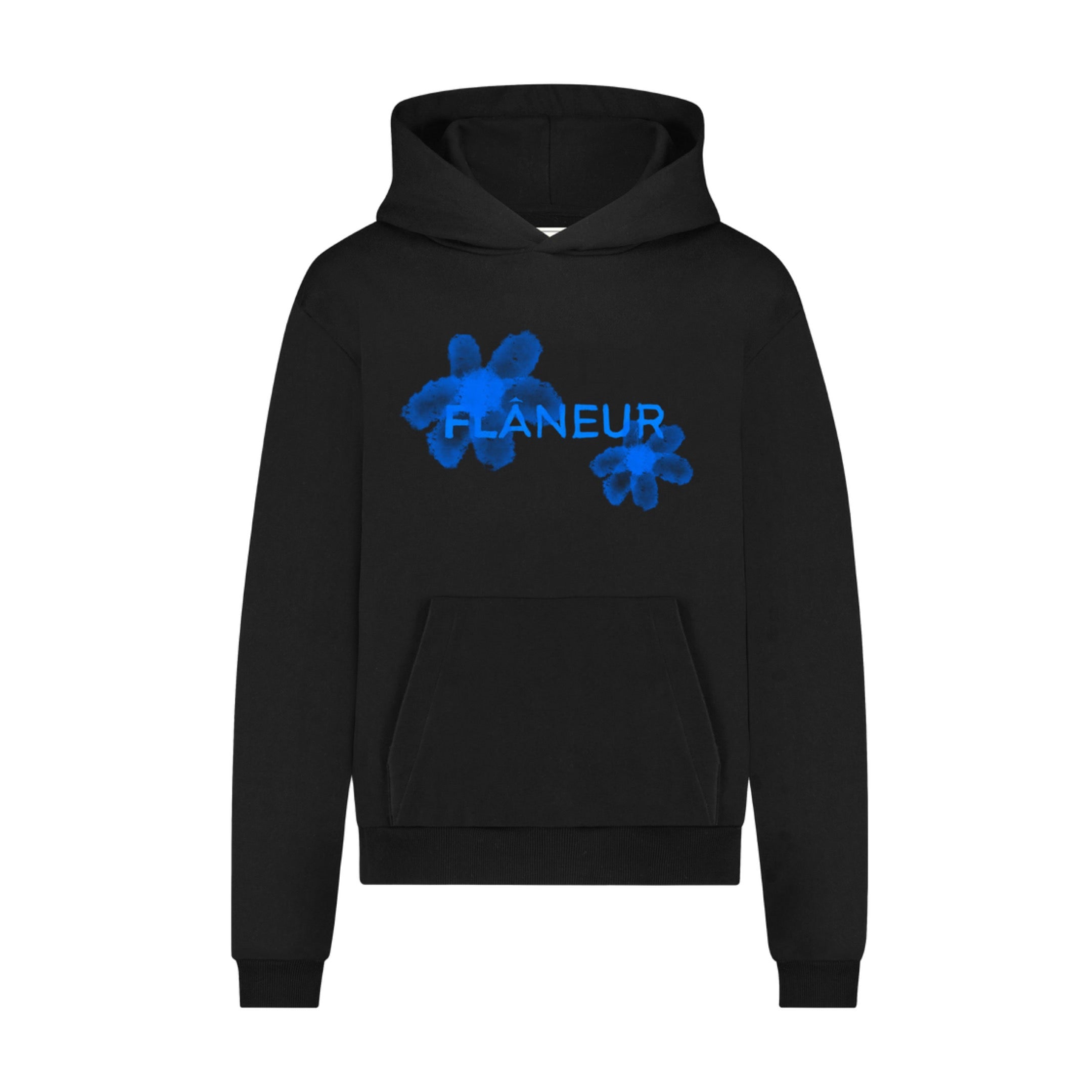 FLÂNEUR WATERCOLOR HOODIE BLACK BLUE