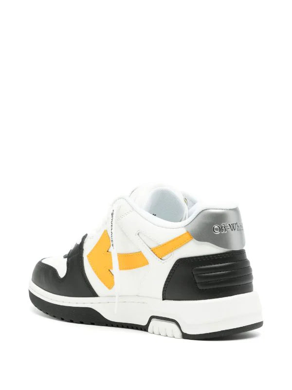 Off-White Out Of Office Leather Sneakers Black Yellow Silver White