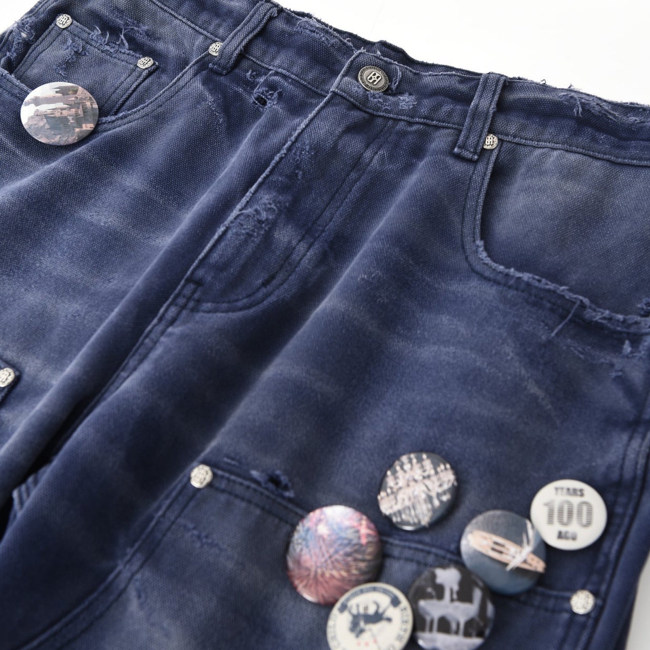 Birth Of Royal Child 1920s Vintage Blue Pin Emblem Workwear Trousers
