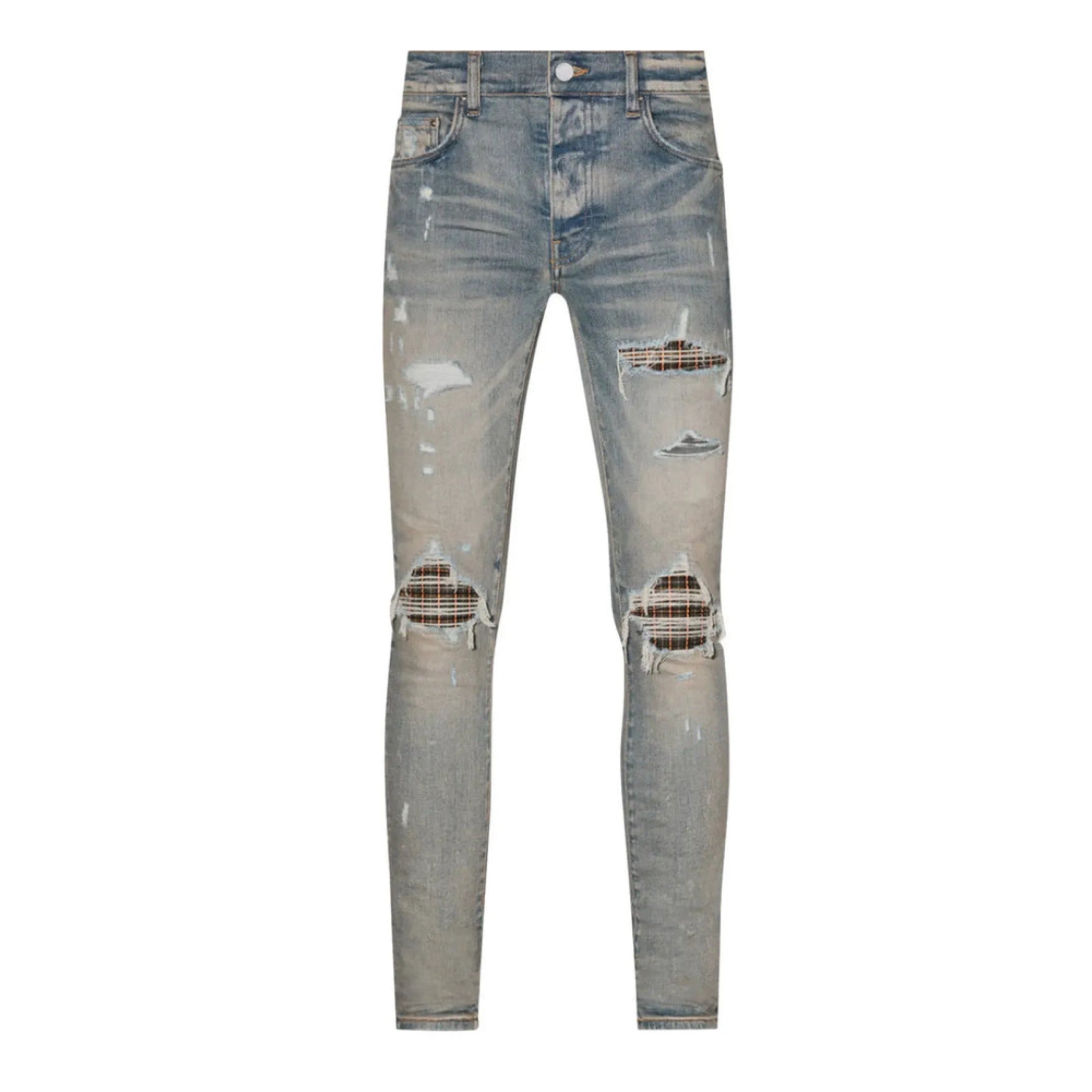 Amiri MX1 Neon Plaid Clay Indigo