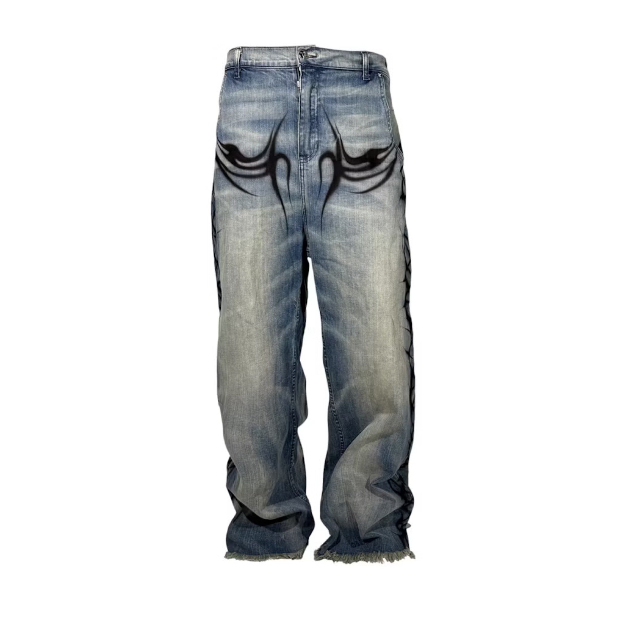 Hellstar Raw Edge Airbrushed Jeans
Blue