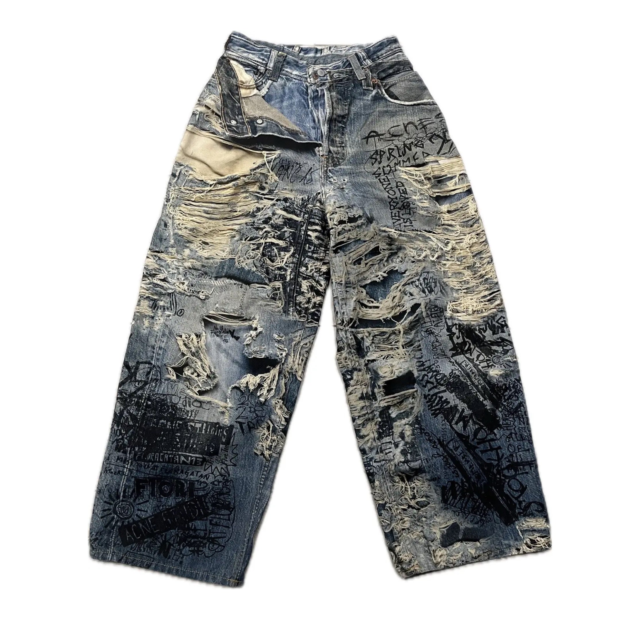 ACNE STUDIOS SUPER BAGGY FIT JEANS MID BLUE - 2023