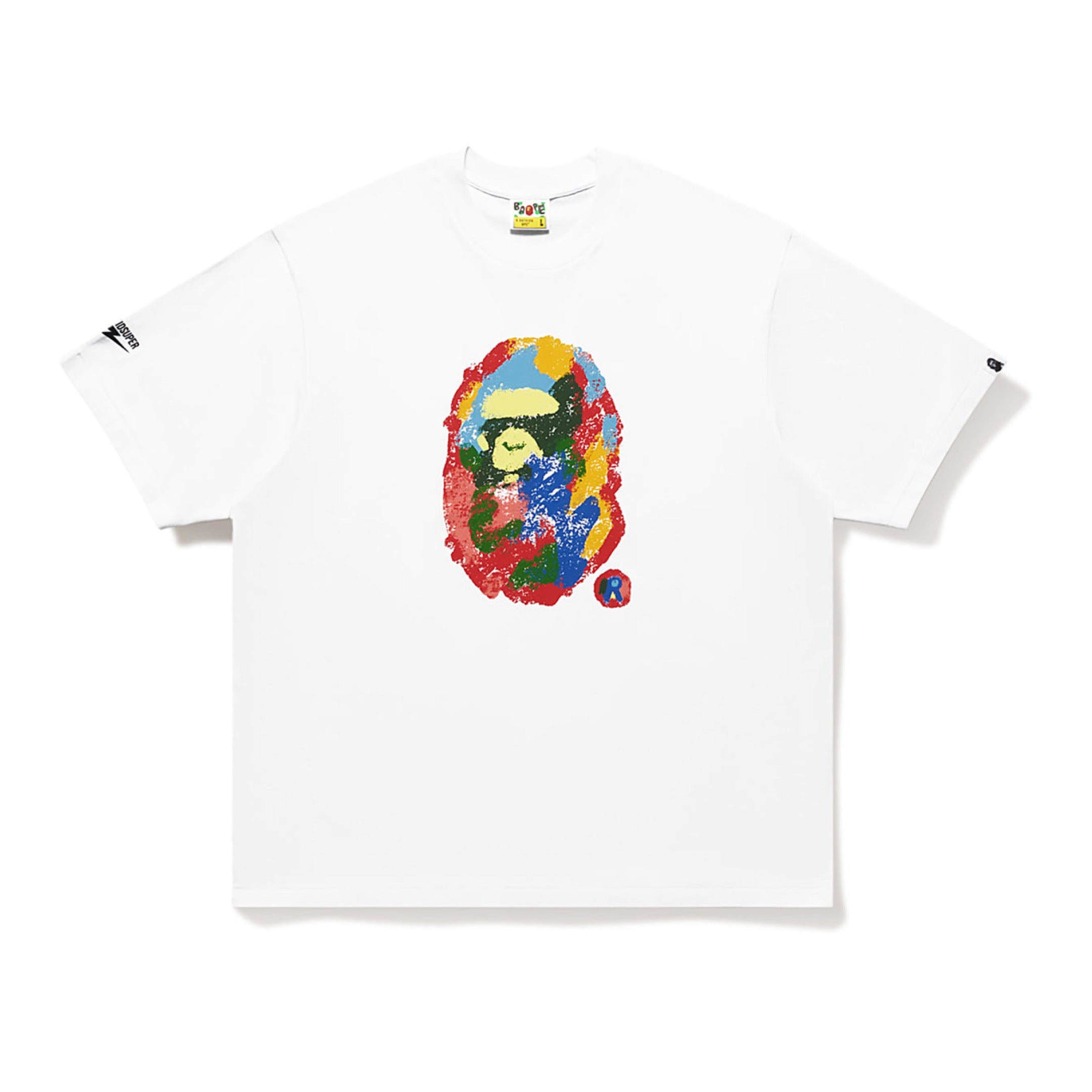 BAPE X KIDSUPER PAINTING APE HEAD TEE