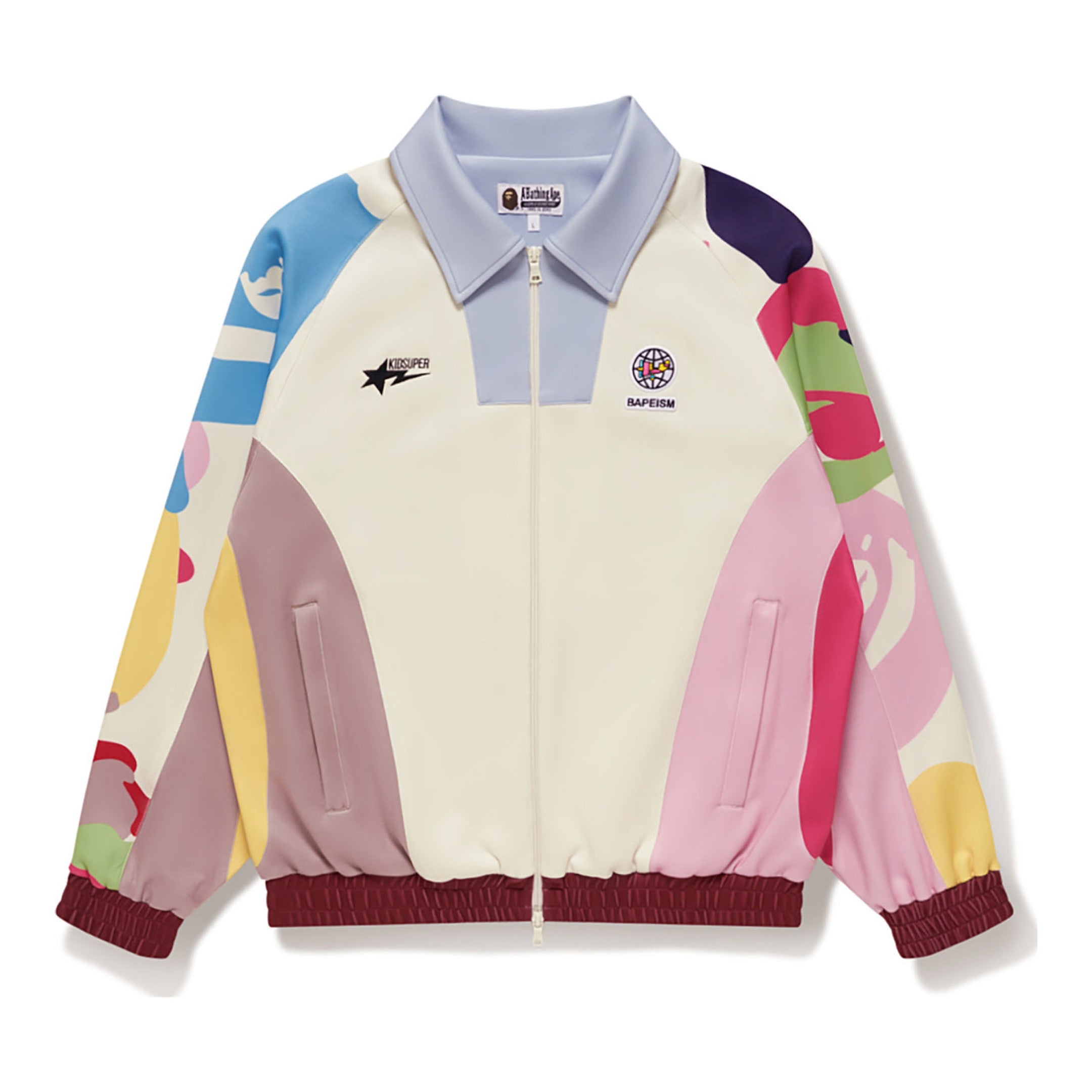 BAPE X KIDSUPER PATCHWORK TRACK JACKET MULTI