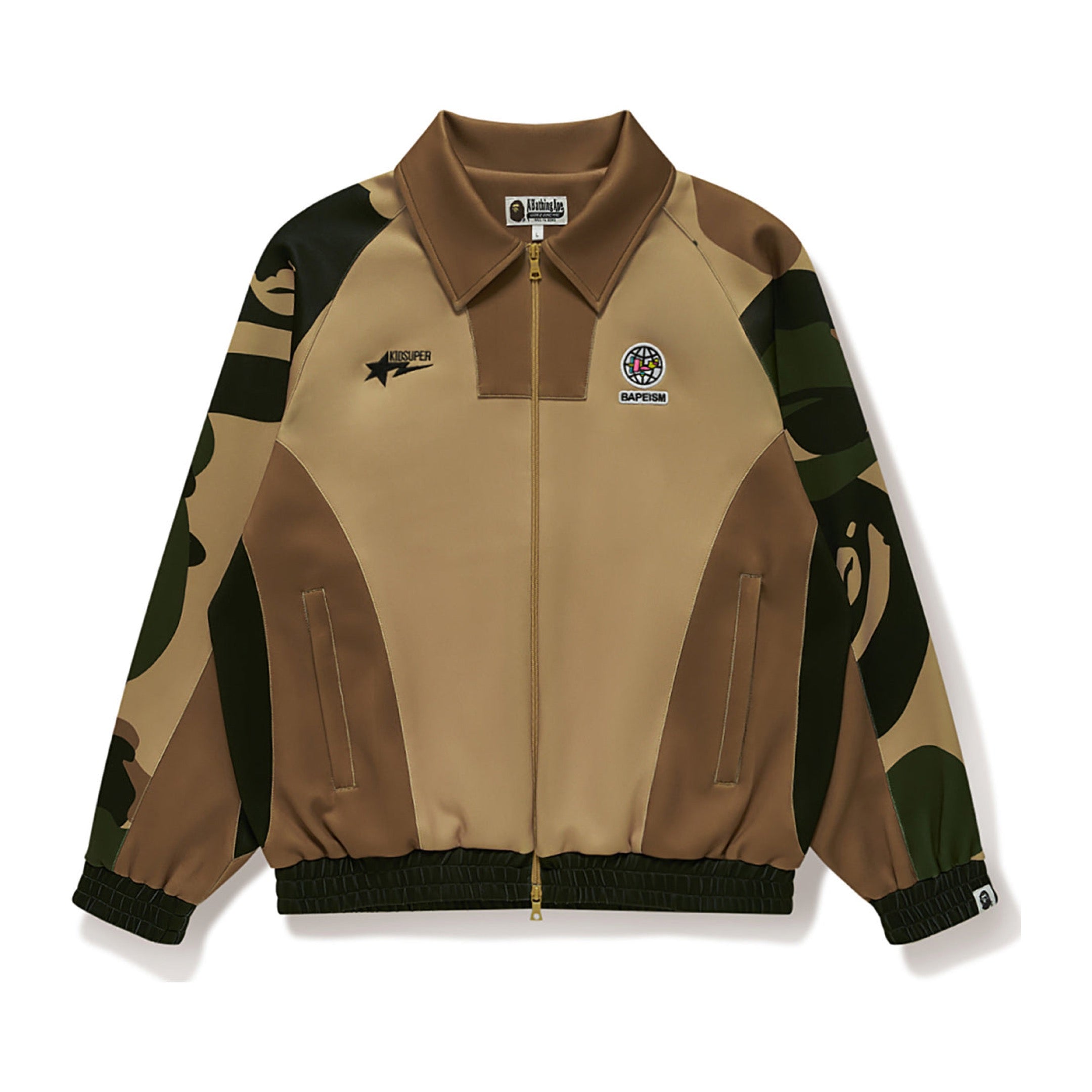 BAPE X KIDSUPER PATCHWORK TRACK JACKET GREEN