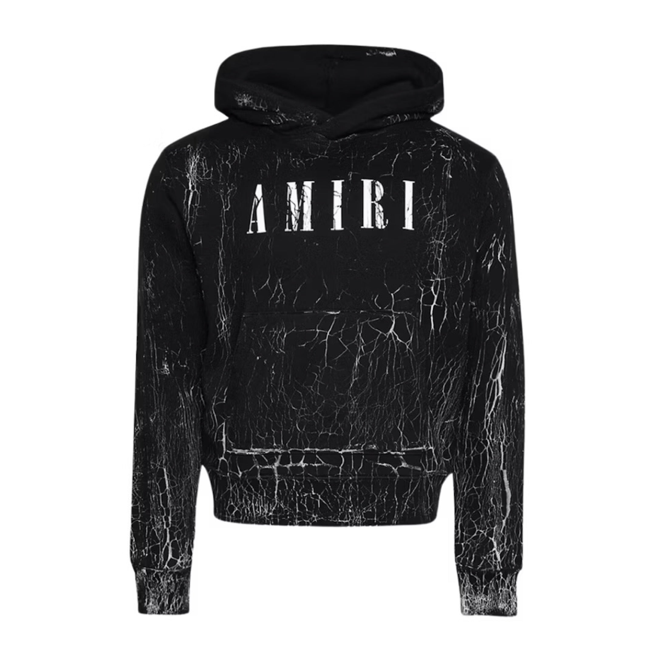 AMIRI Cracked Dye Core Logo Hoodie Black