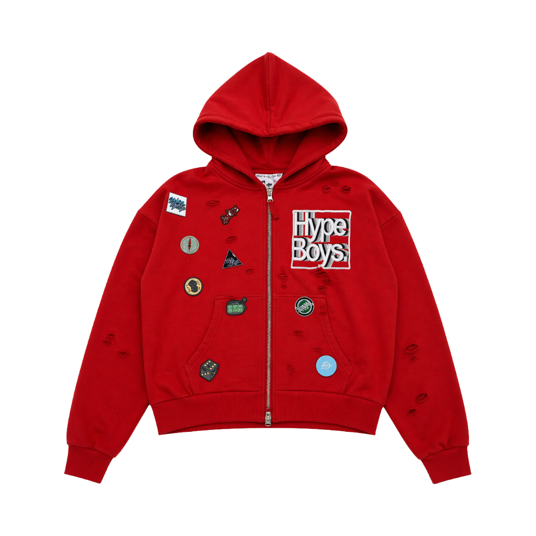 HYPEBOYS PINS HOODIE ( RED )