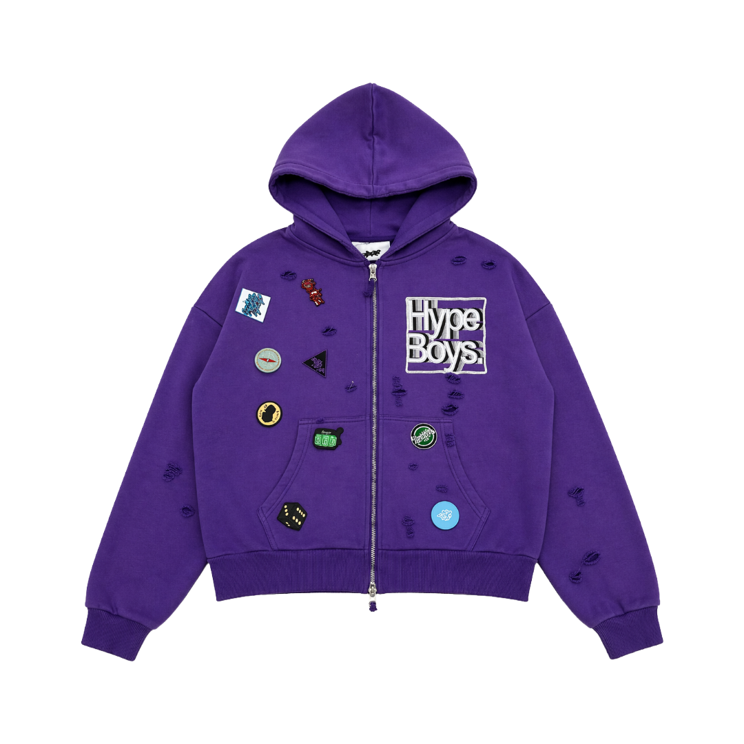 HYPEBOYS PINS HOODIE ( PURPLE )