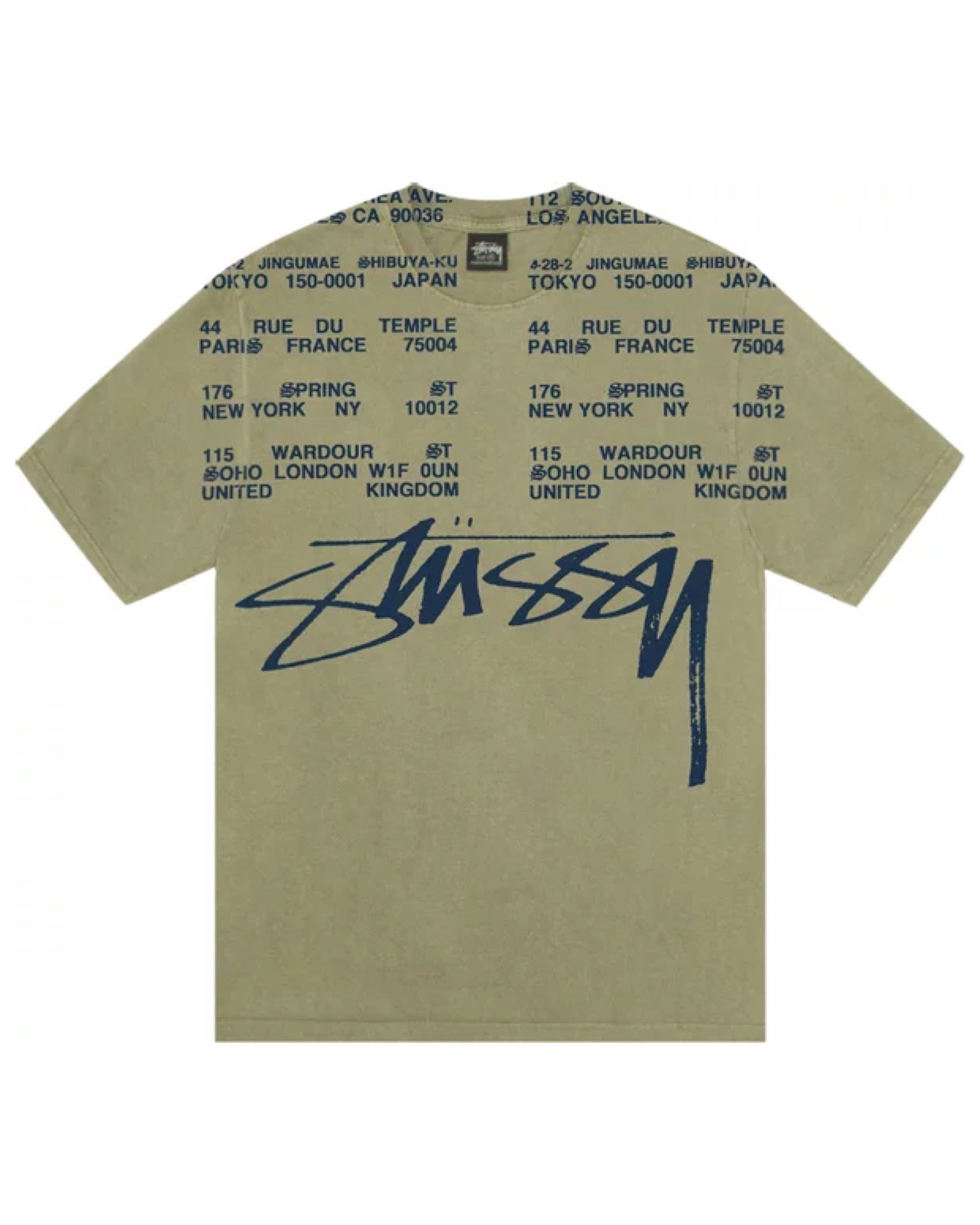 STUSSY Locations Tee Pig. Dyed Tee - Olive
