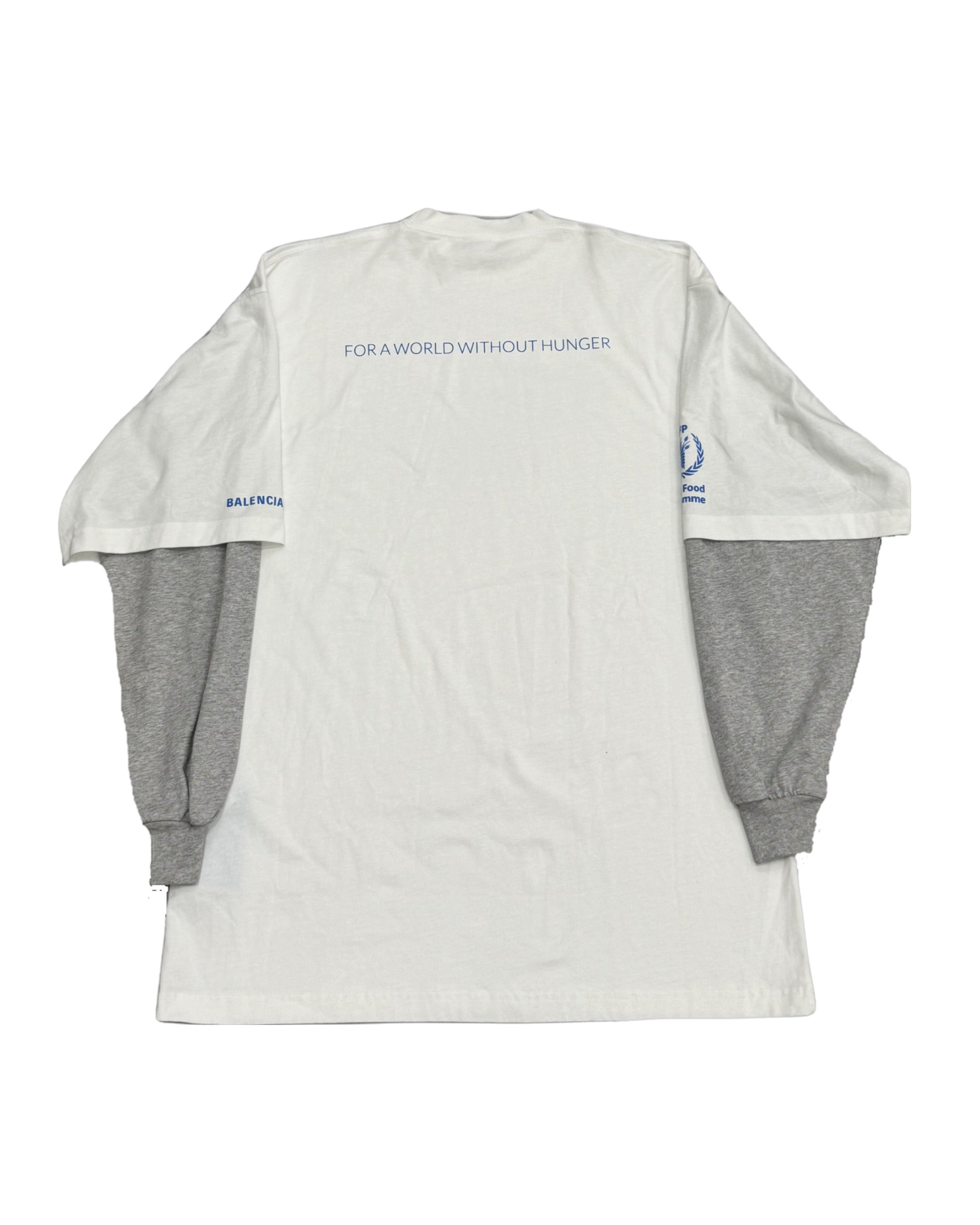 BALENCIAGA WFD Double-Sleeves T-Shirt - White ( OVERSIZED)