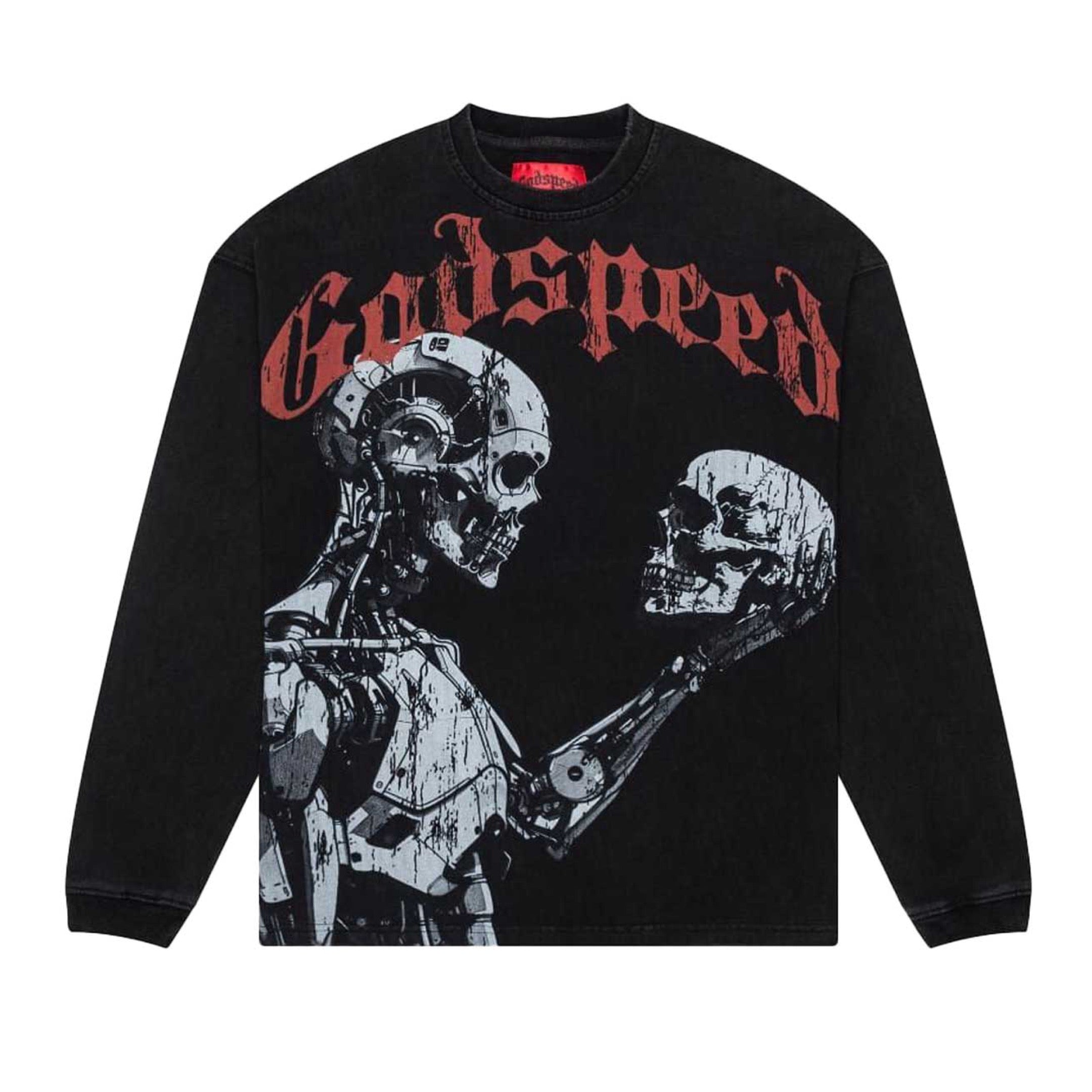 GODSPEED HUMAN VS AI III LS TEE WASHED BLACK