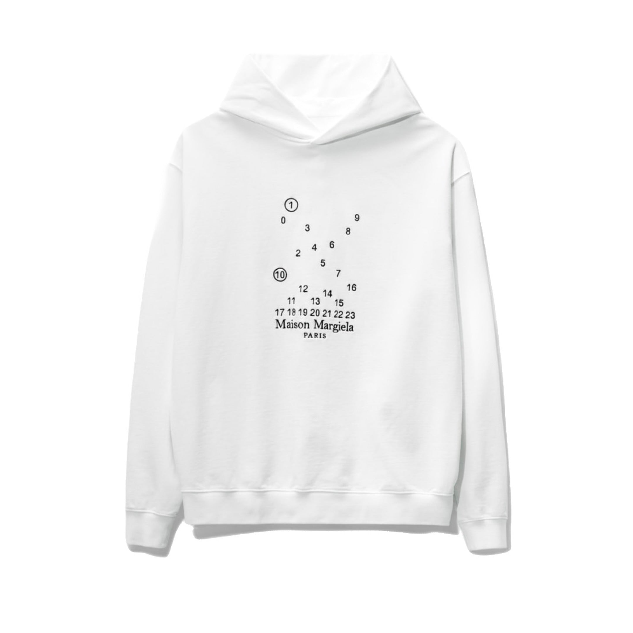 MAISON MARGIELA LOGO HOODED SWEATSHIRT WHITE