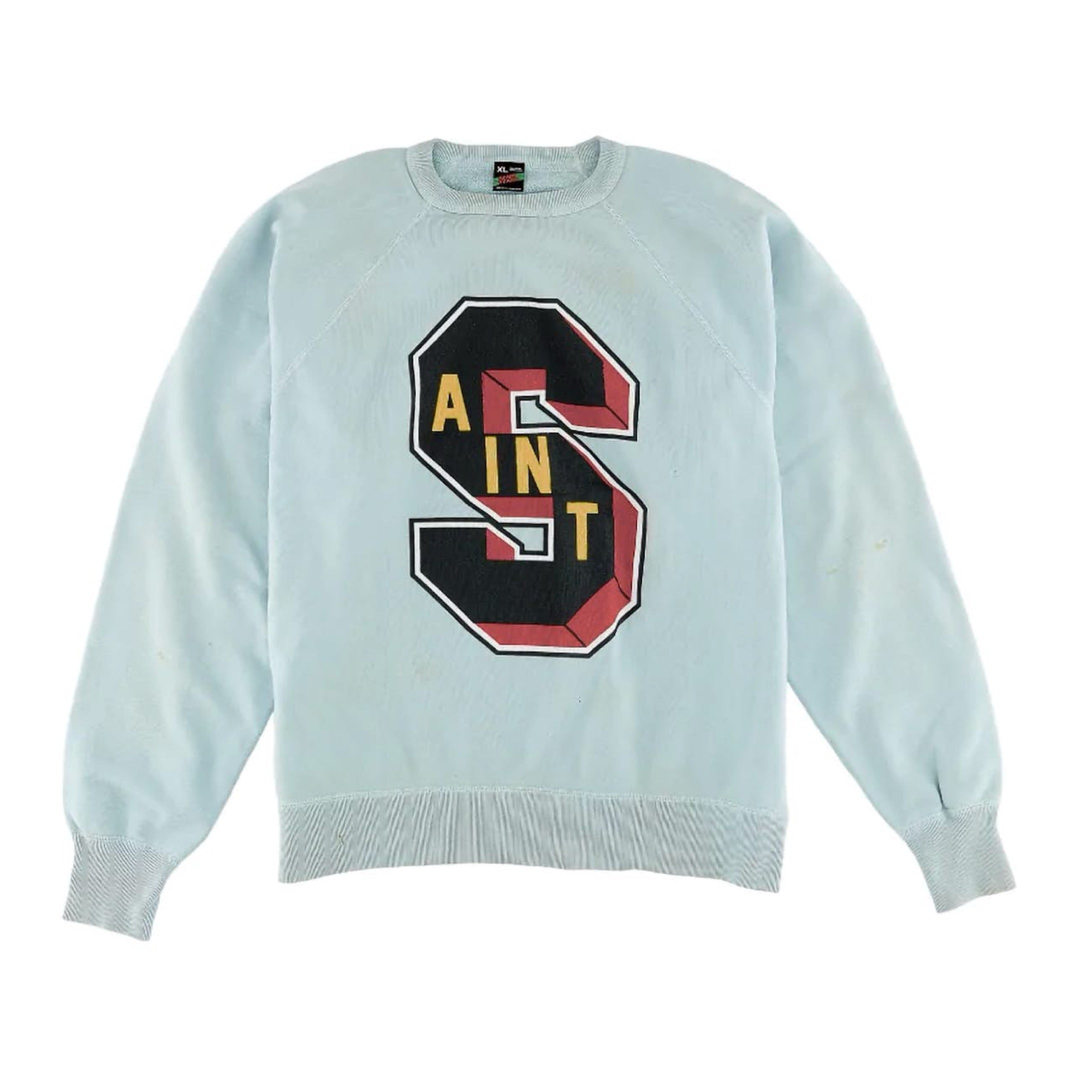 Saint Mxxxxxx x Denim Tears Crewneck Sweatshirt Vintage Light Blue