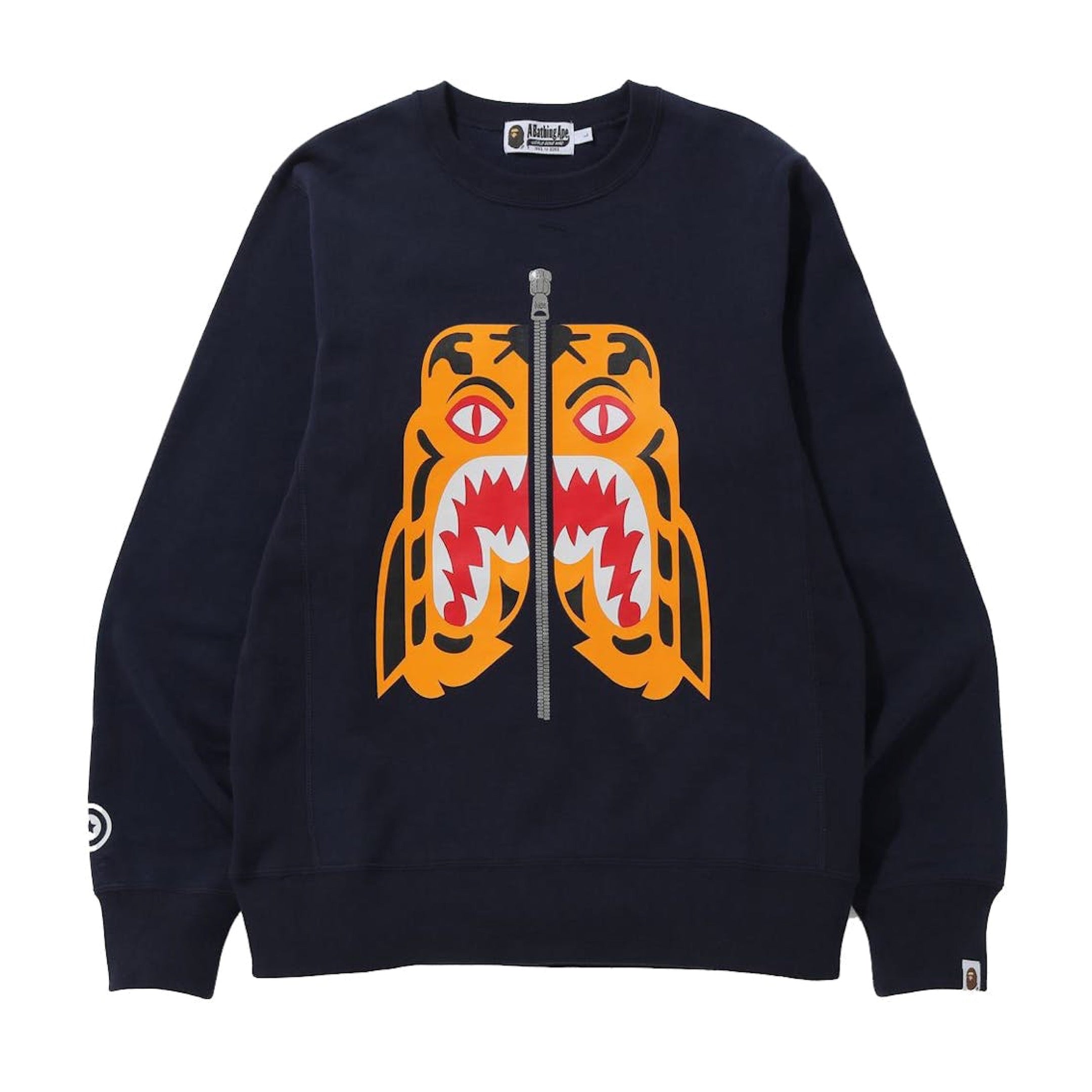 A BATHING APE BAPE Tiger Crewneck Navy