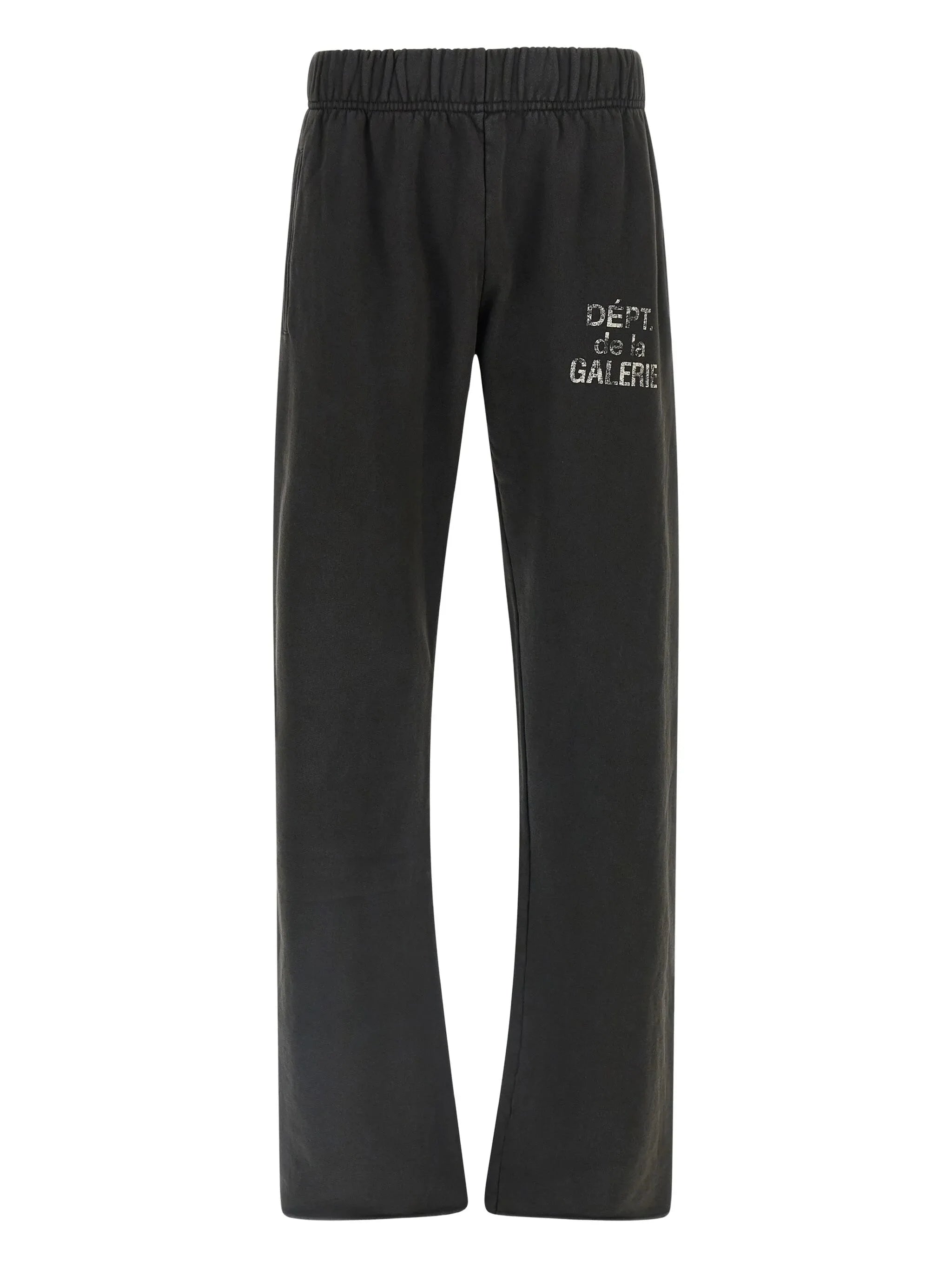 GALLERY DEPT. Flared Panelled Logo-Print Cotton-Jersey Sweatpants (BLACK)