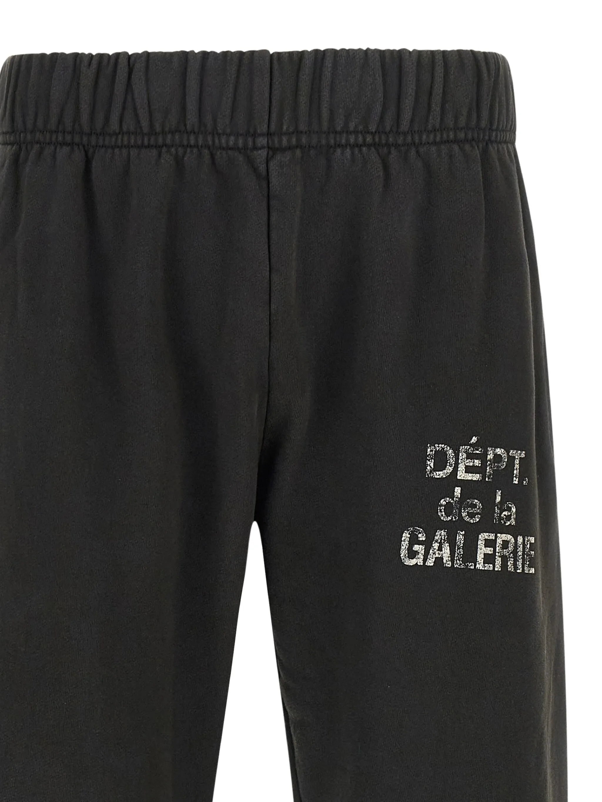 GALLERY DEPT. Flared Panelled Logo-Print Cotton-Jersey Sweatpants (BLACK)