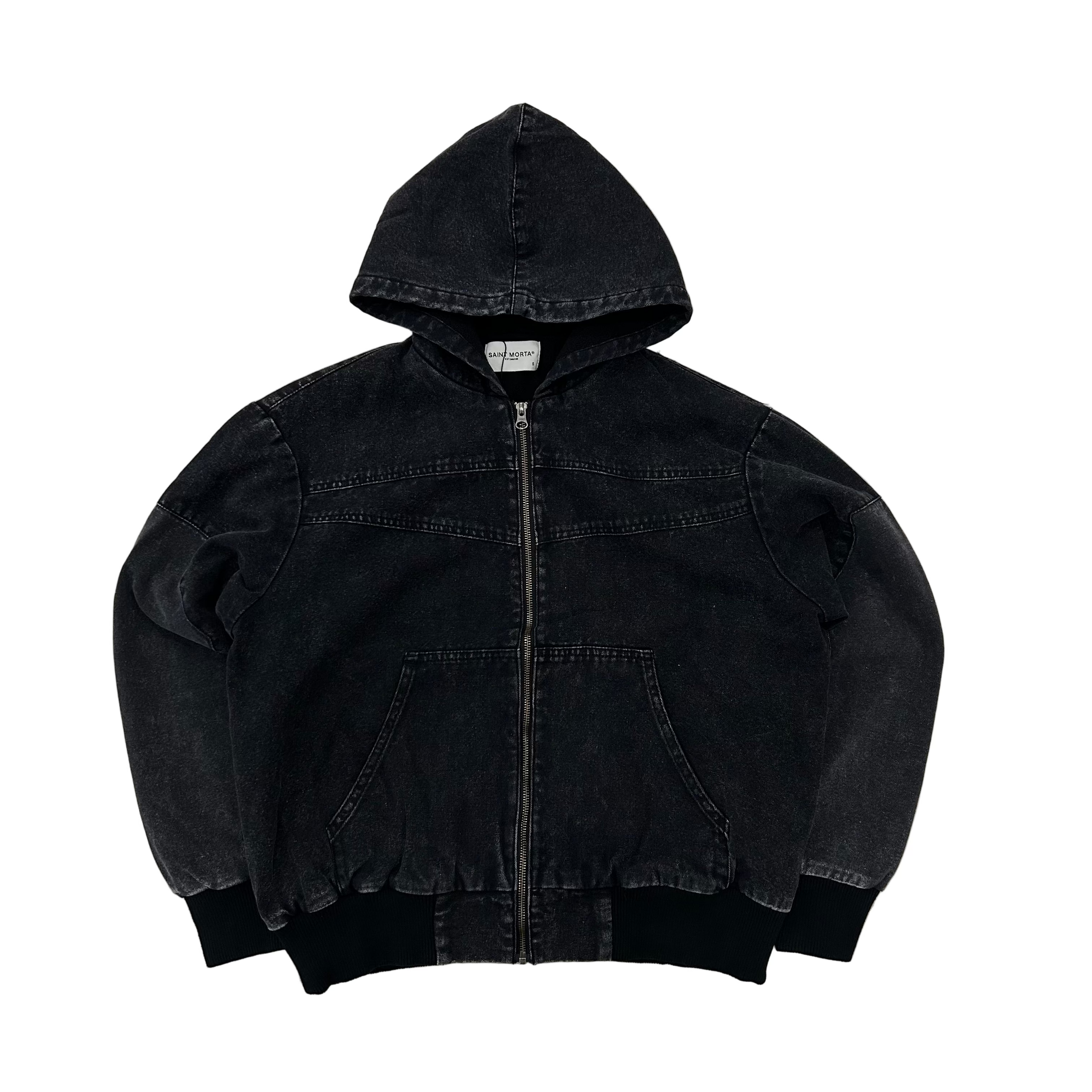 SAINT MORTA Hooded Workwear Jacket Black