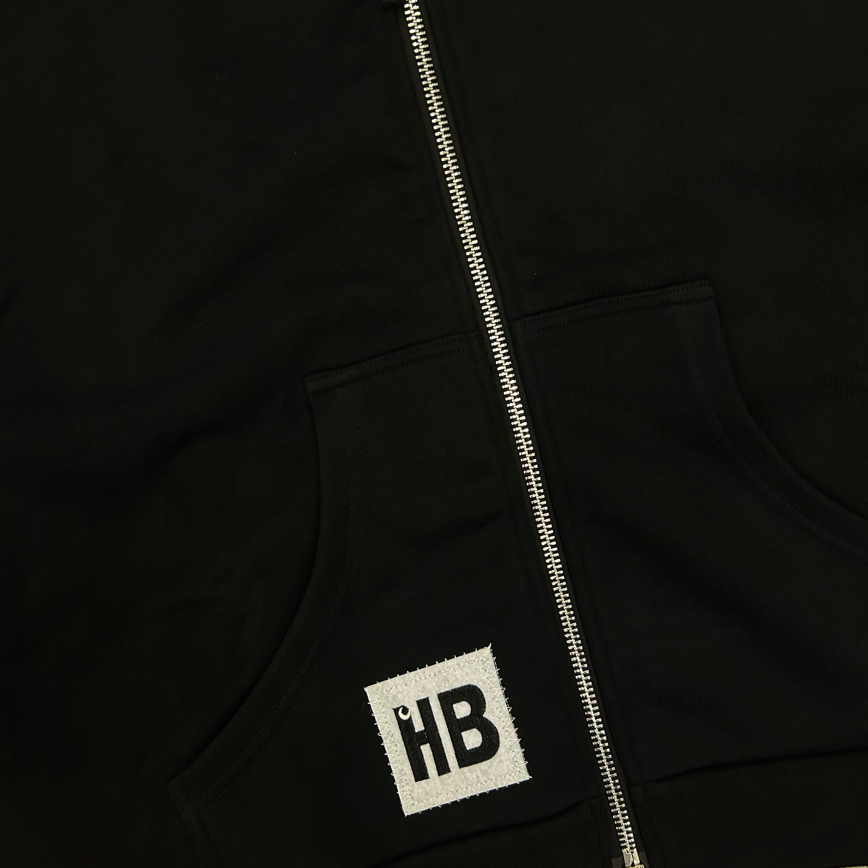 HYPEBOYS BLACK DOUBLE ZIP HOODIE