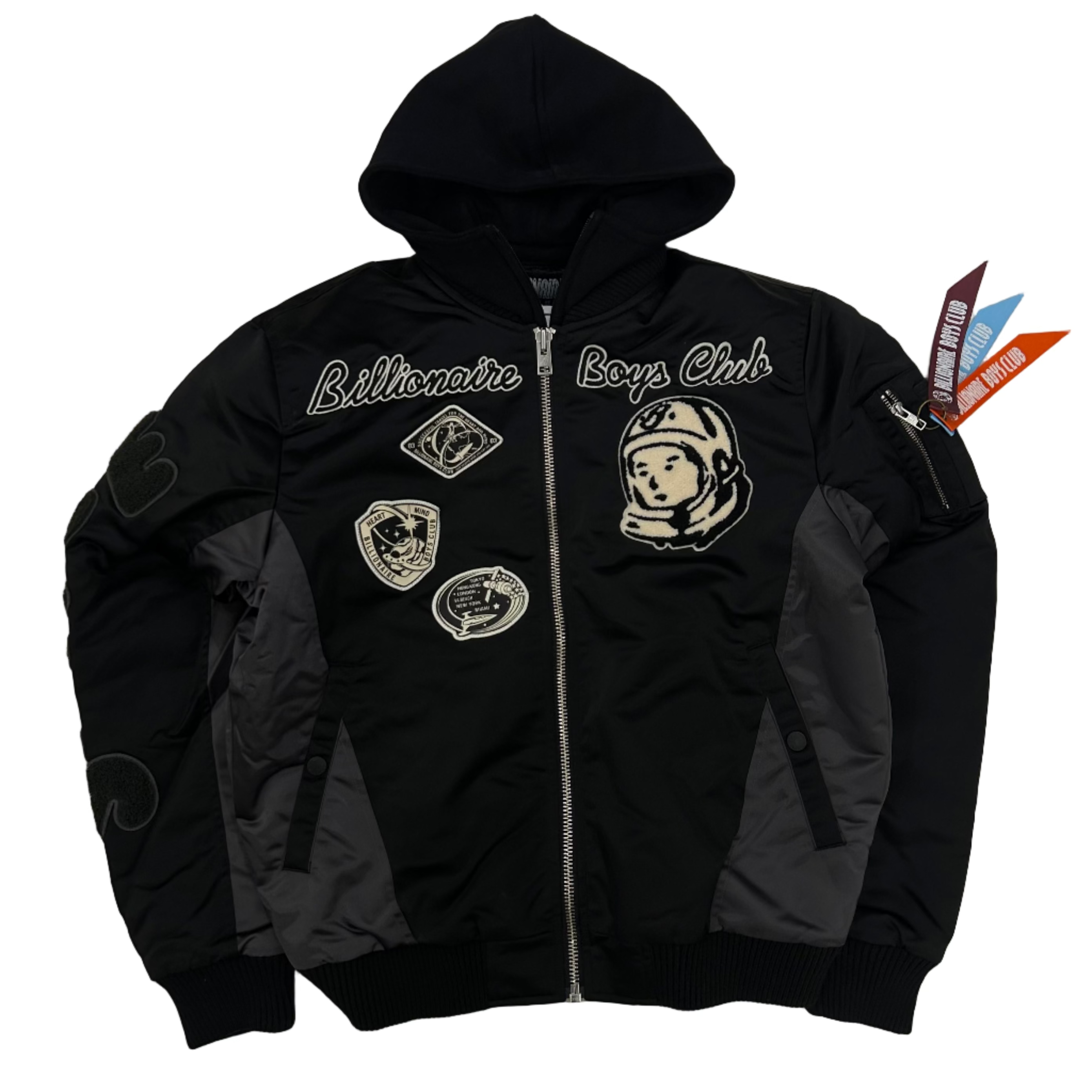BILLIONAIRE BOYS CLUB BB SPACE SUIT BOMBER JACKET IN BLACK