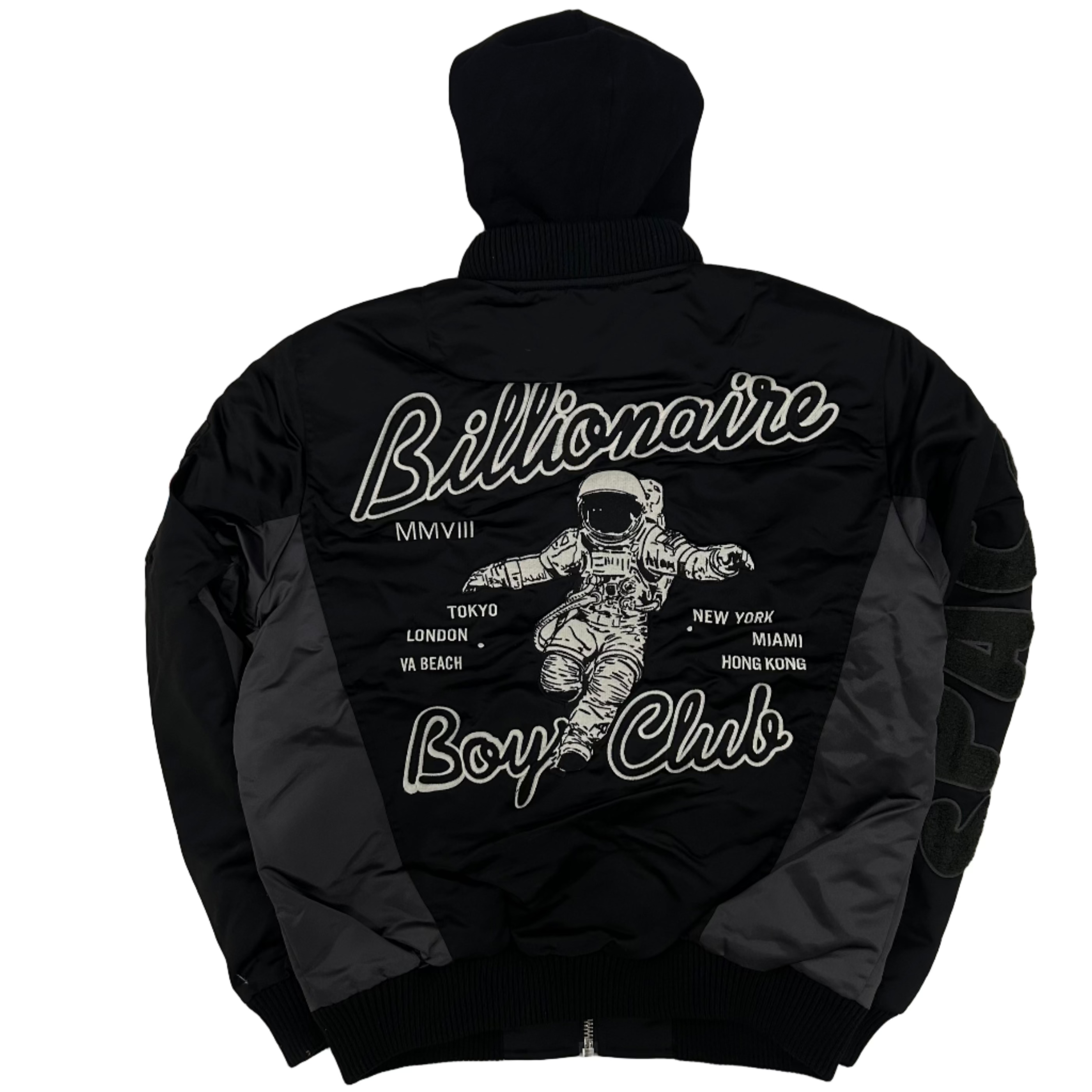 BILLIONAIRE BOYS CLUB BB SPACE SUIT BOMBER JACKET IN BLACK
