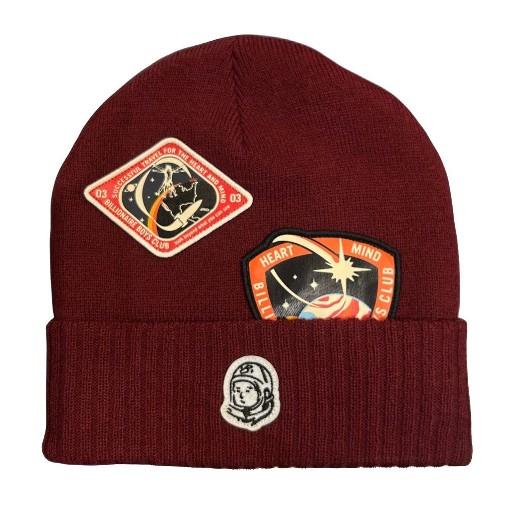 BILLIONAIRE BOYS CLUB STAMPS BEANIE IN BURGUNDY