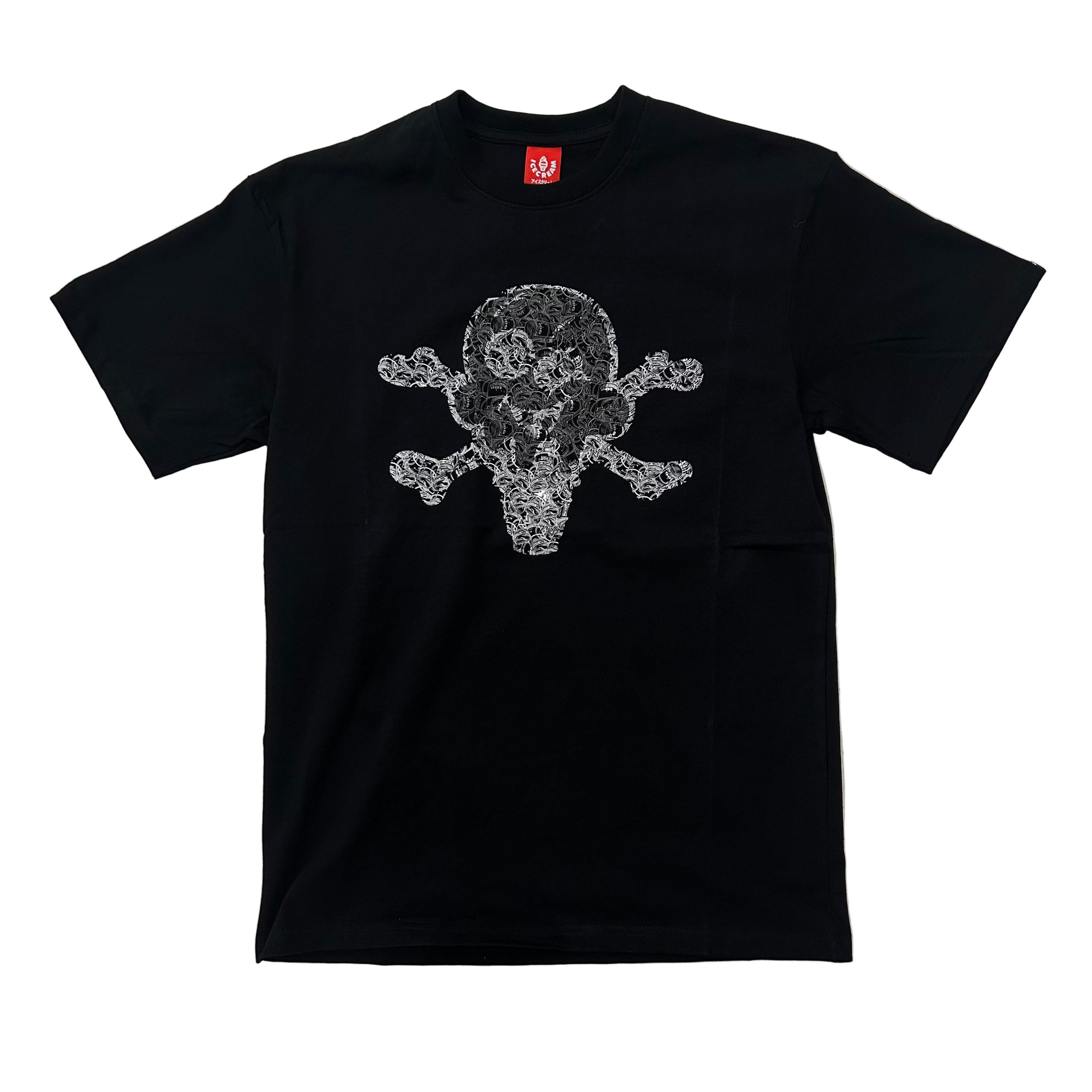 ICE CREAM CONES IN CASH SS TEE IN BLACK