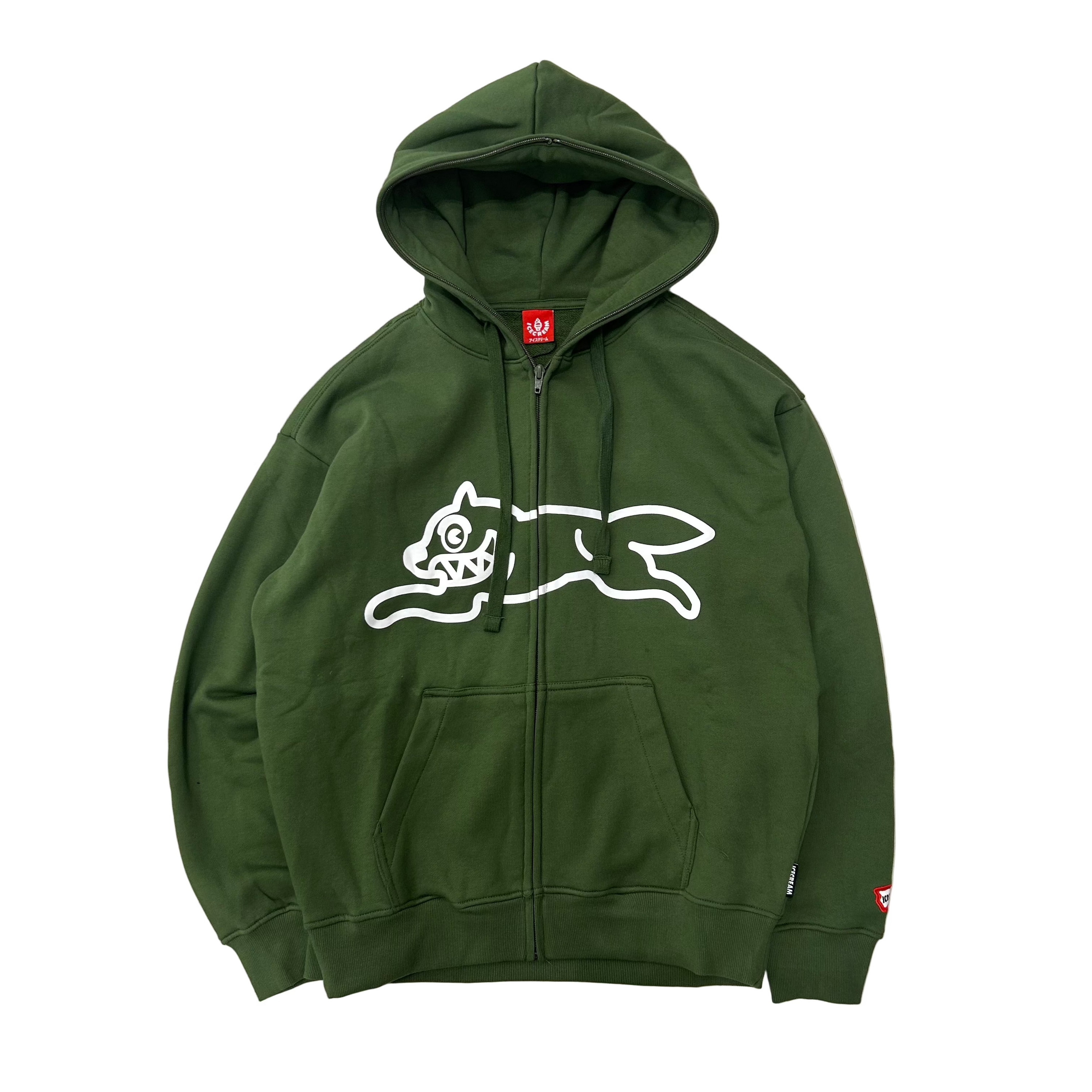 ICE CREAM ZIPPY HOODIE IN BRONZE GREEN