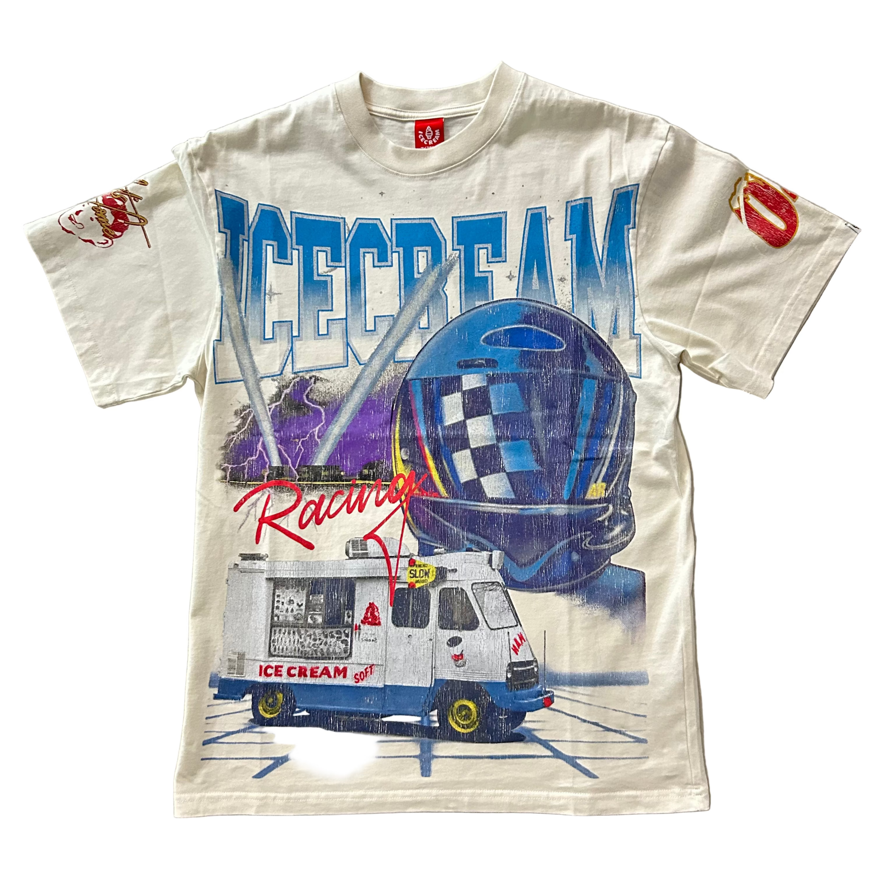 ICE CREAM RACING (OVERSIZE) SS KNIT IN ANTIQUE WHITE