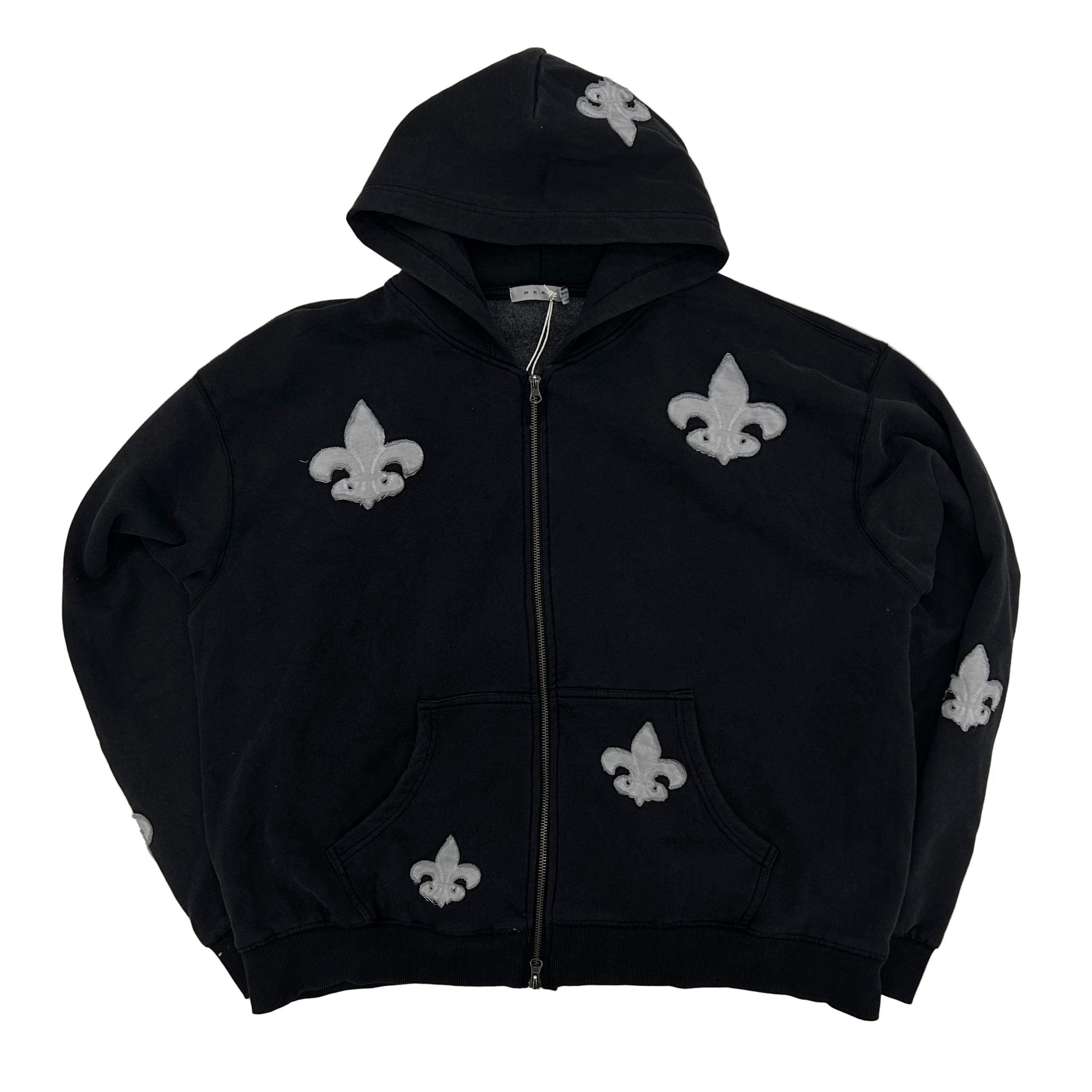 mnml Fleur Zip Up Hoodie - Washed Black