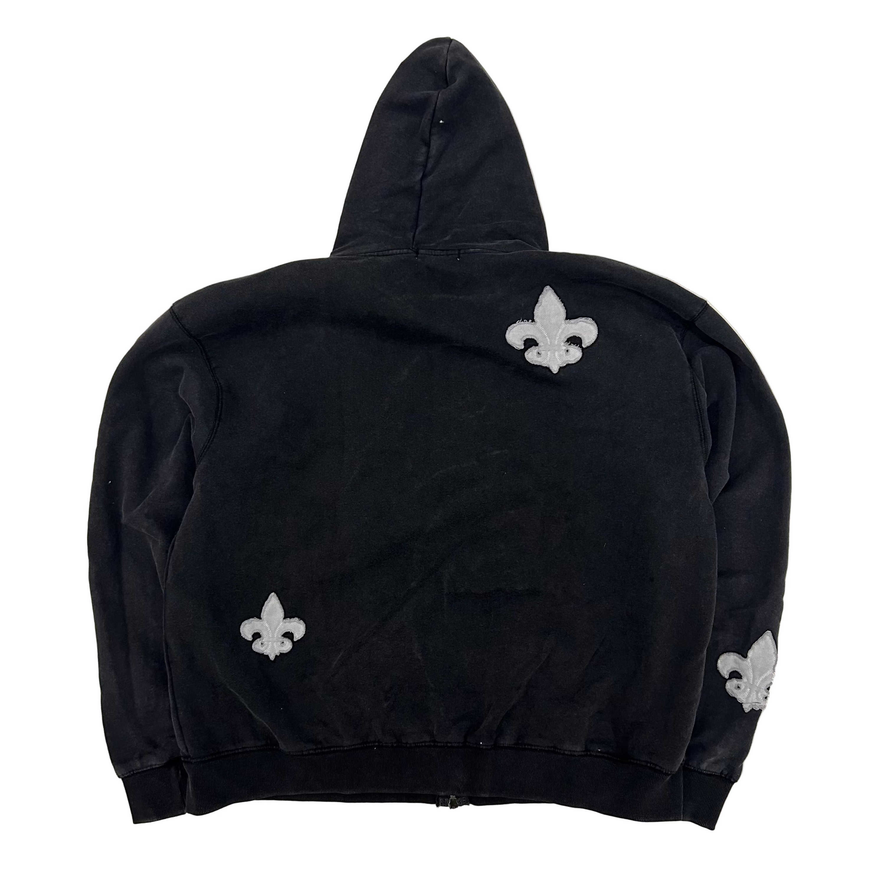 mnml Fleur Zip Up Hoodie - Washed Black