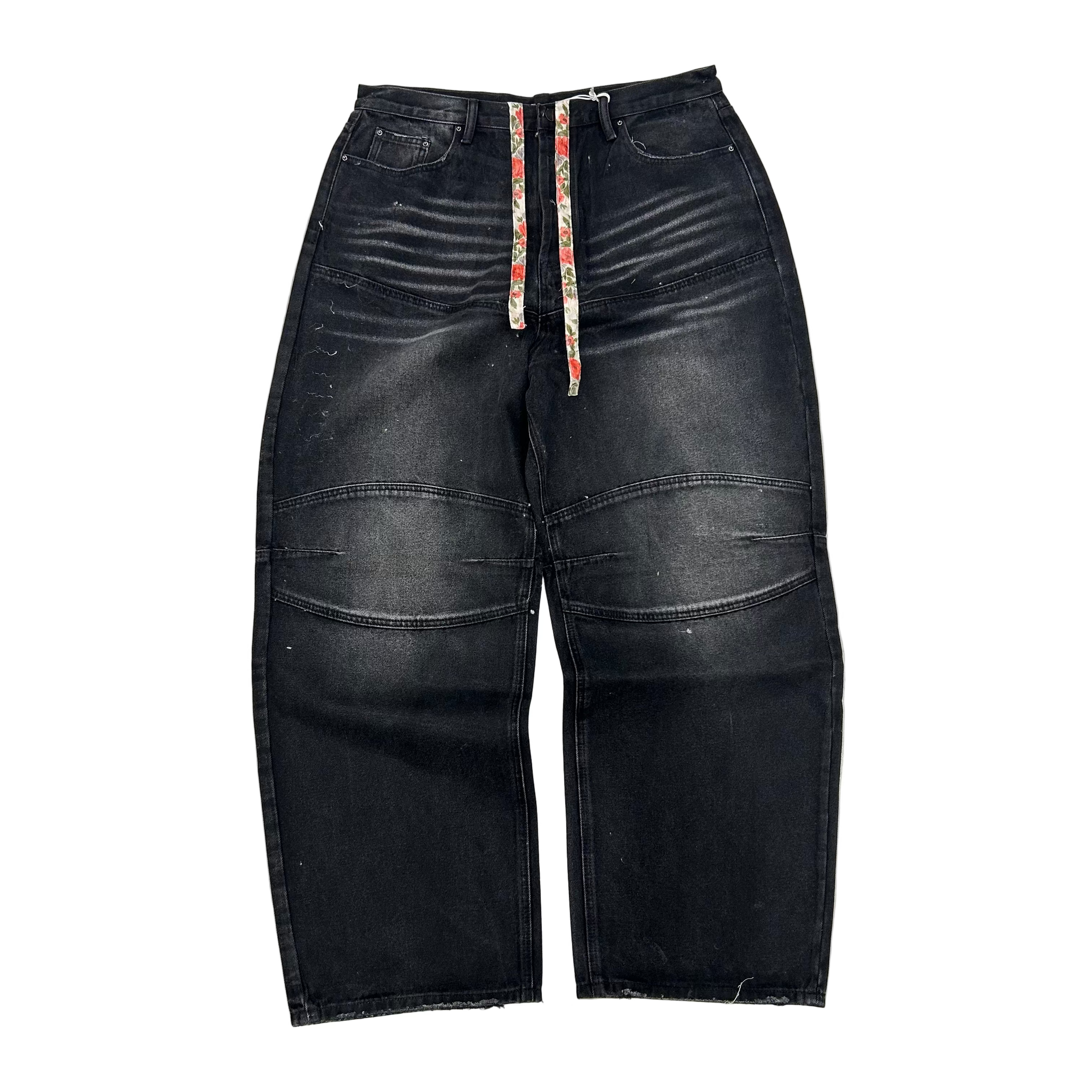 MNML Mega Baggy Waxed Denim - Waxed Black