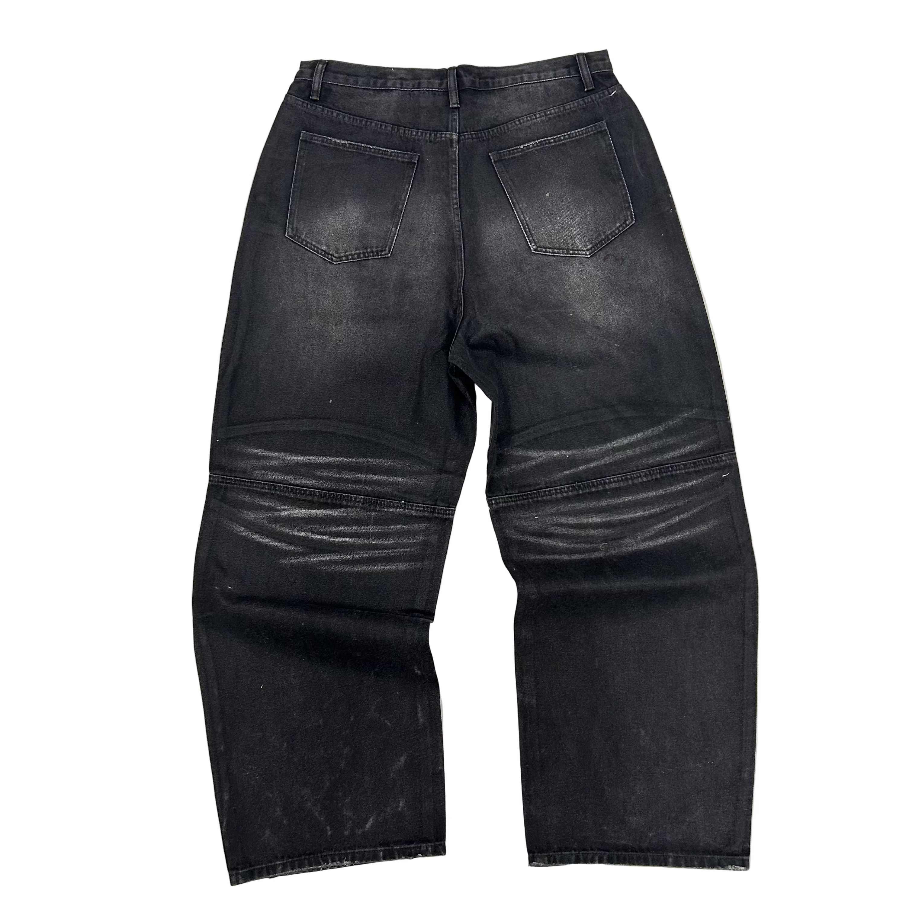 MNML Mega Baggy Waxed Denim - Waxed Black