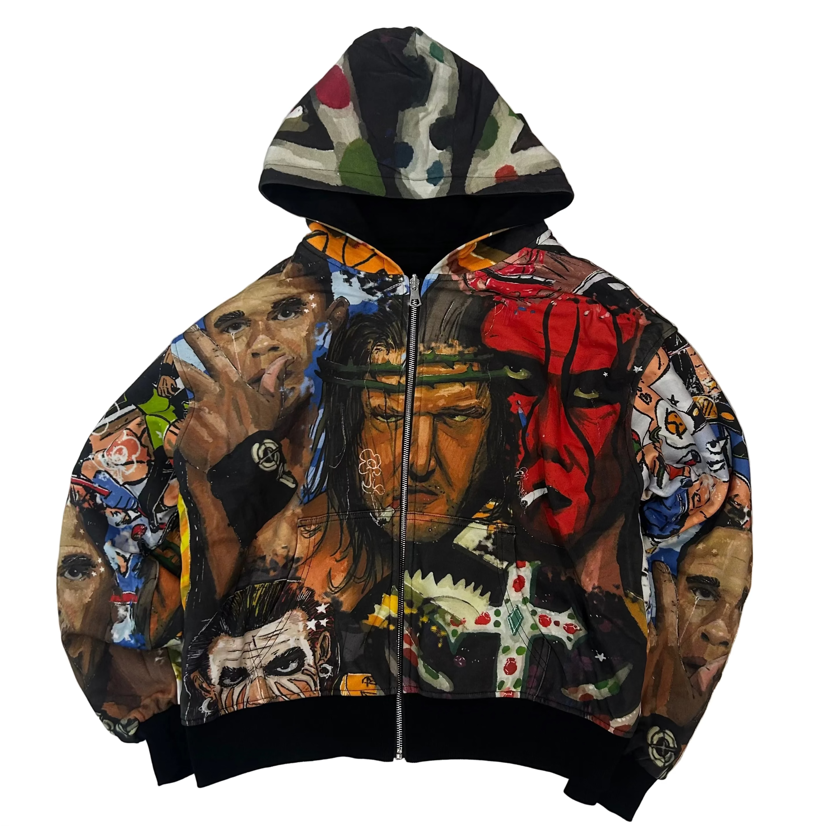 PLUS ONE PLUS VAMEEE REVERSIBLE HOODIE IN BLACK