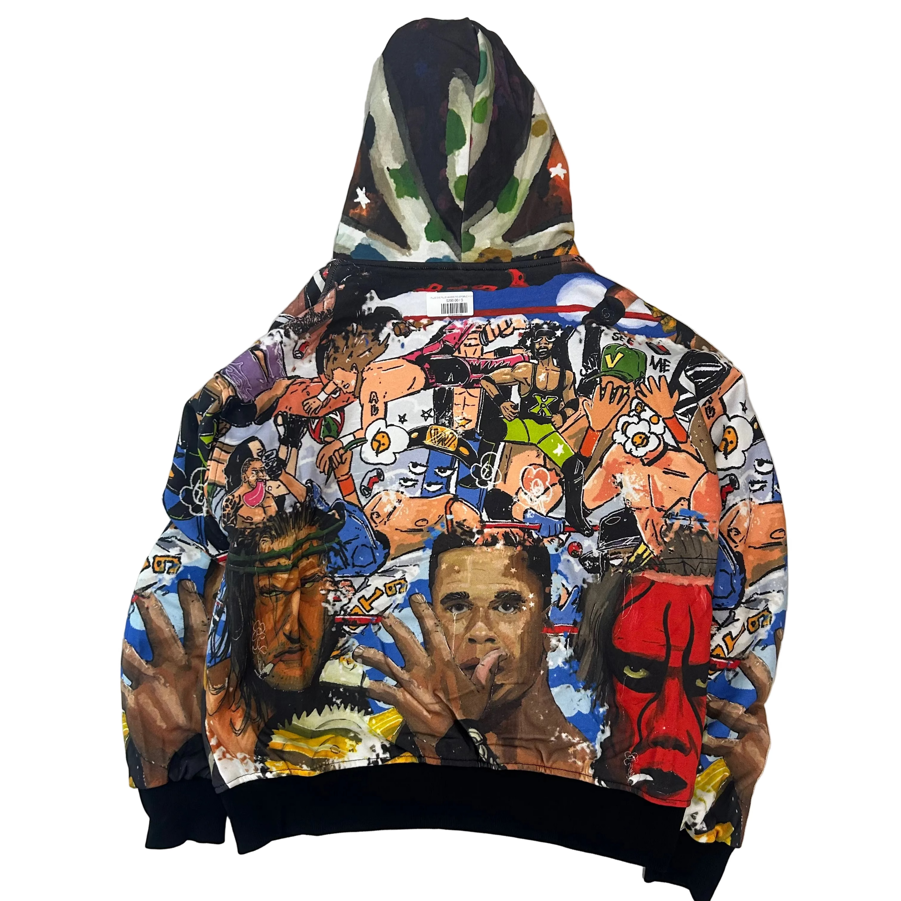 PLUS ONE PLUS VAMEEE REVERSIBLE HOODIE IN BLACK