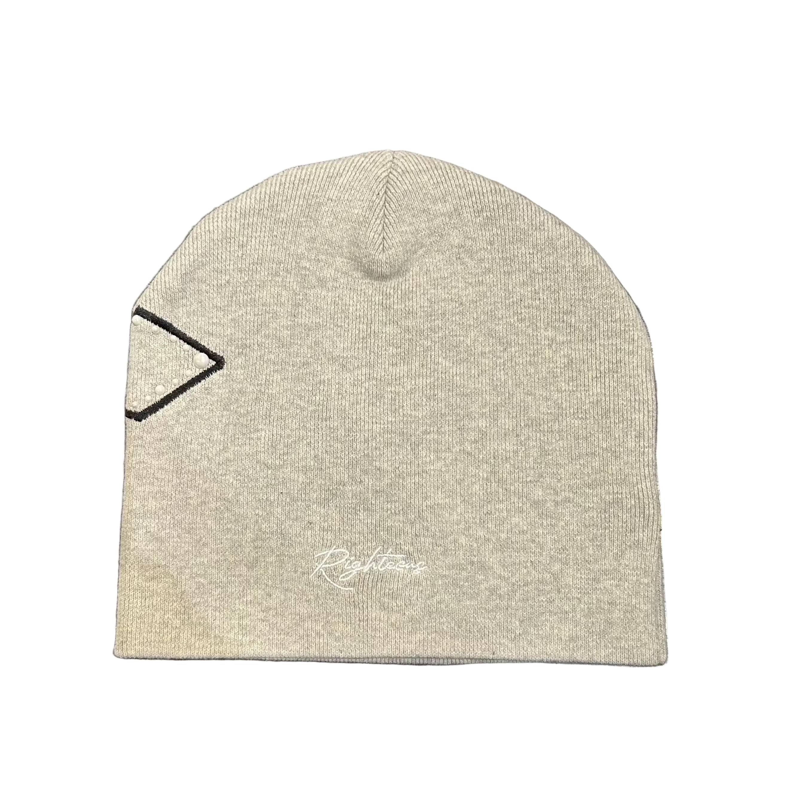 We Are Righteous Pearl Logo Beanie In Grey