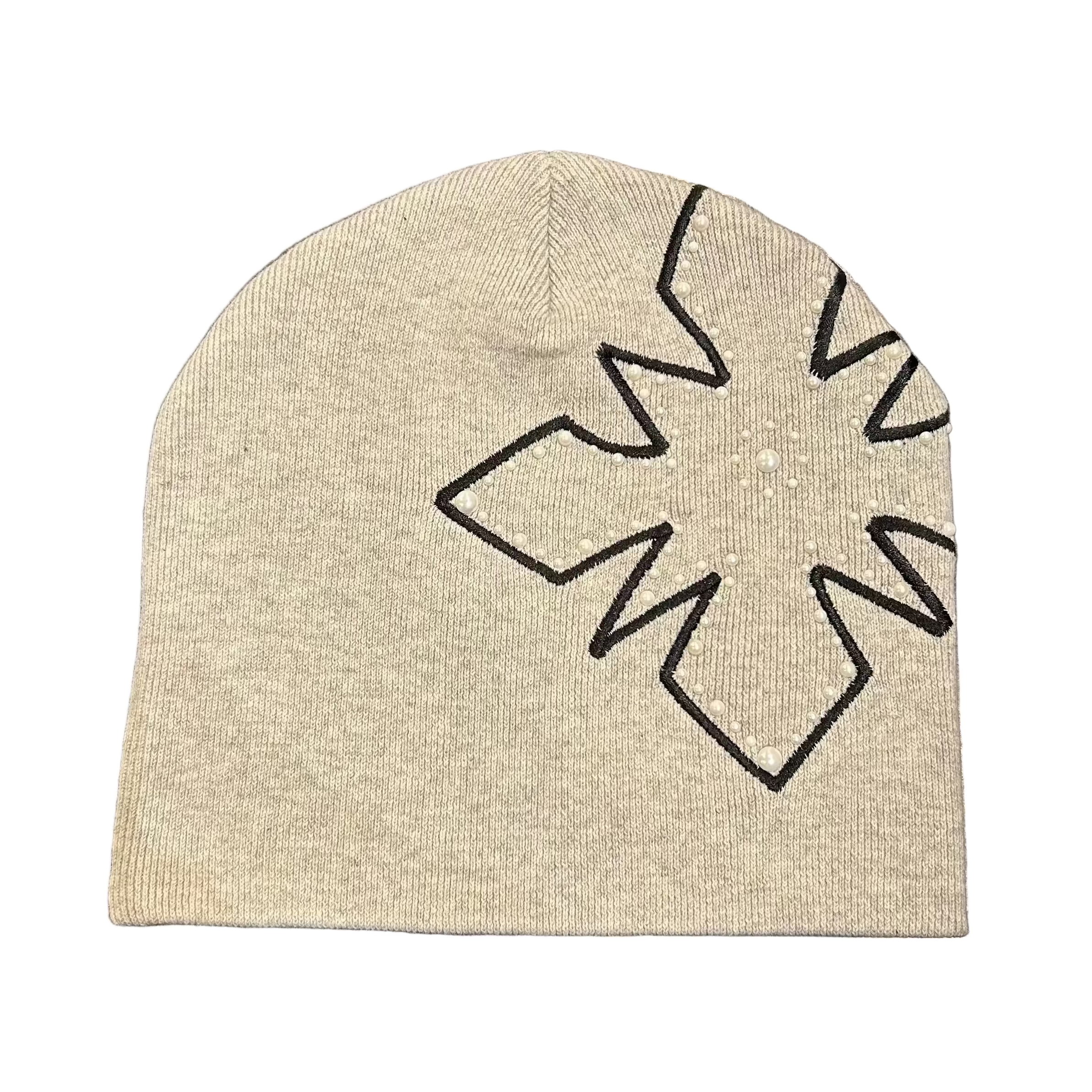 We Are Righteous Pearl Logo Beanie In Grey