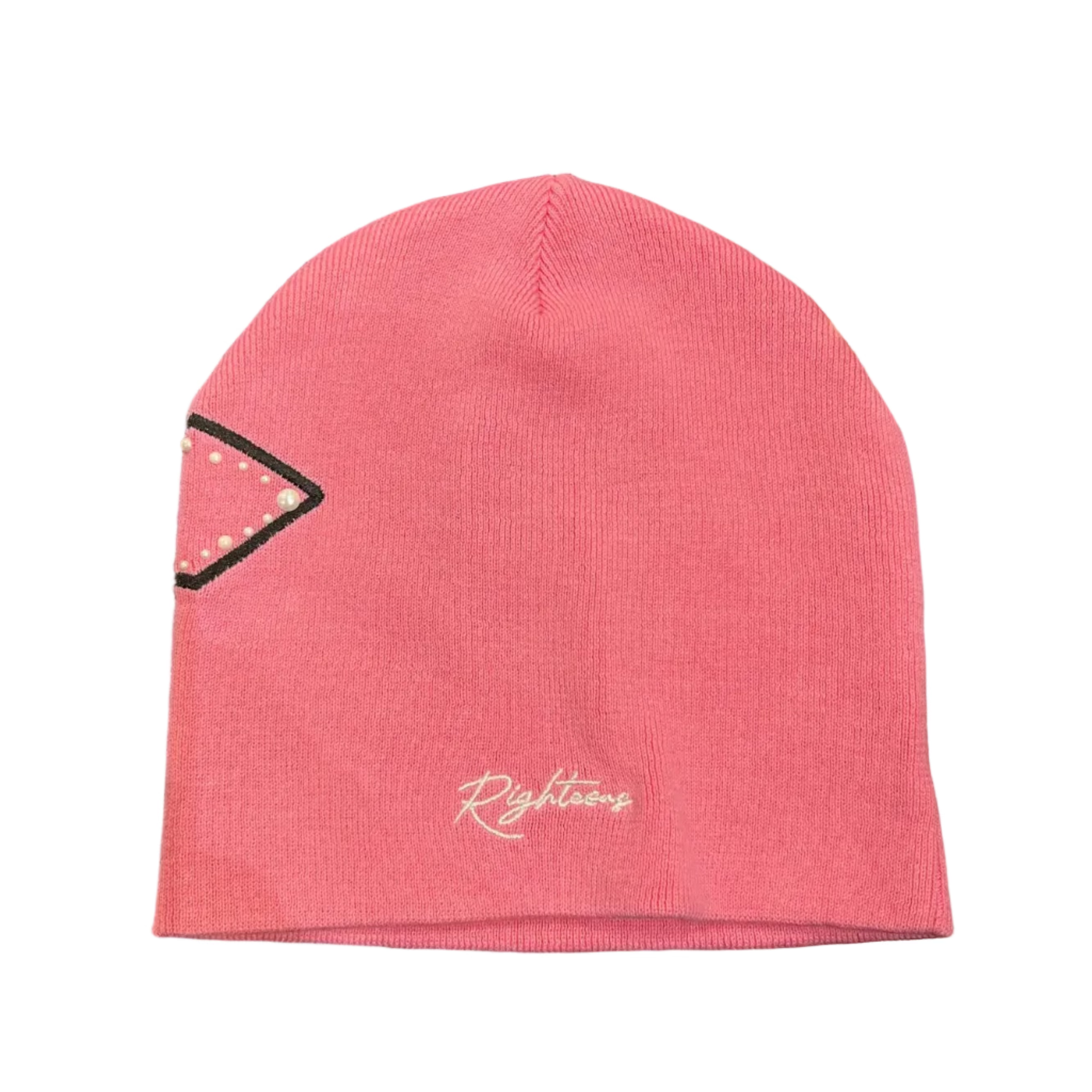 We Are Righteous Pearl Logo Beanie In Pink