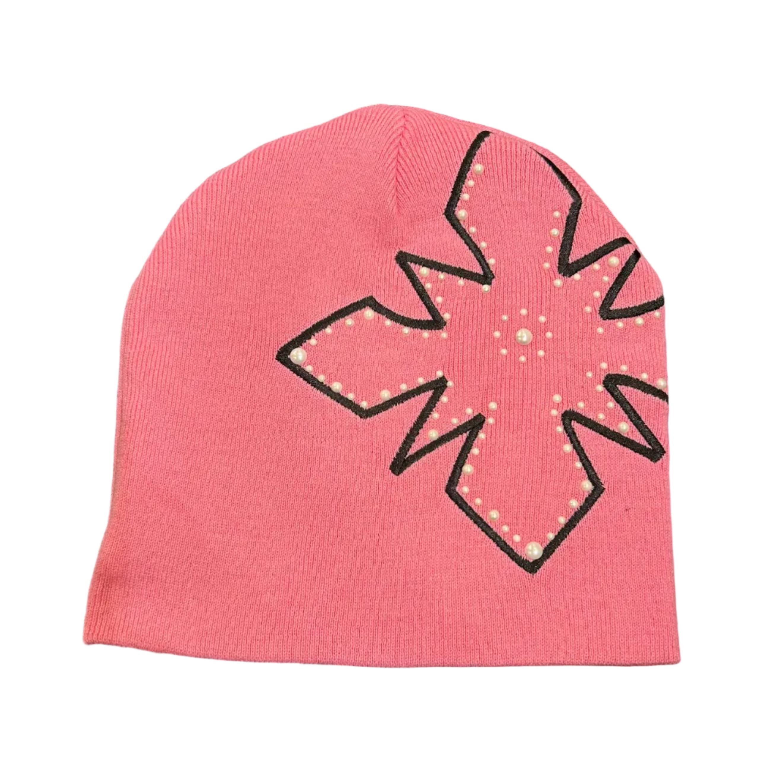 We Are Righteous Pearl Logo Beanie In Pink