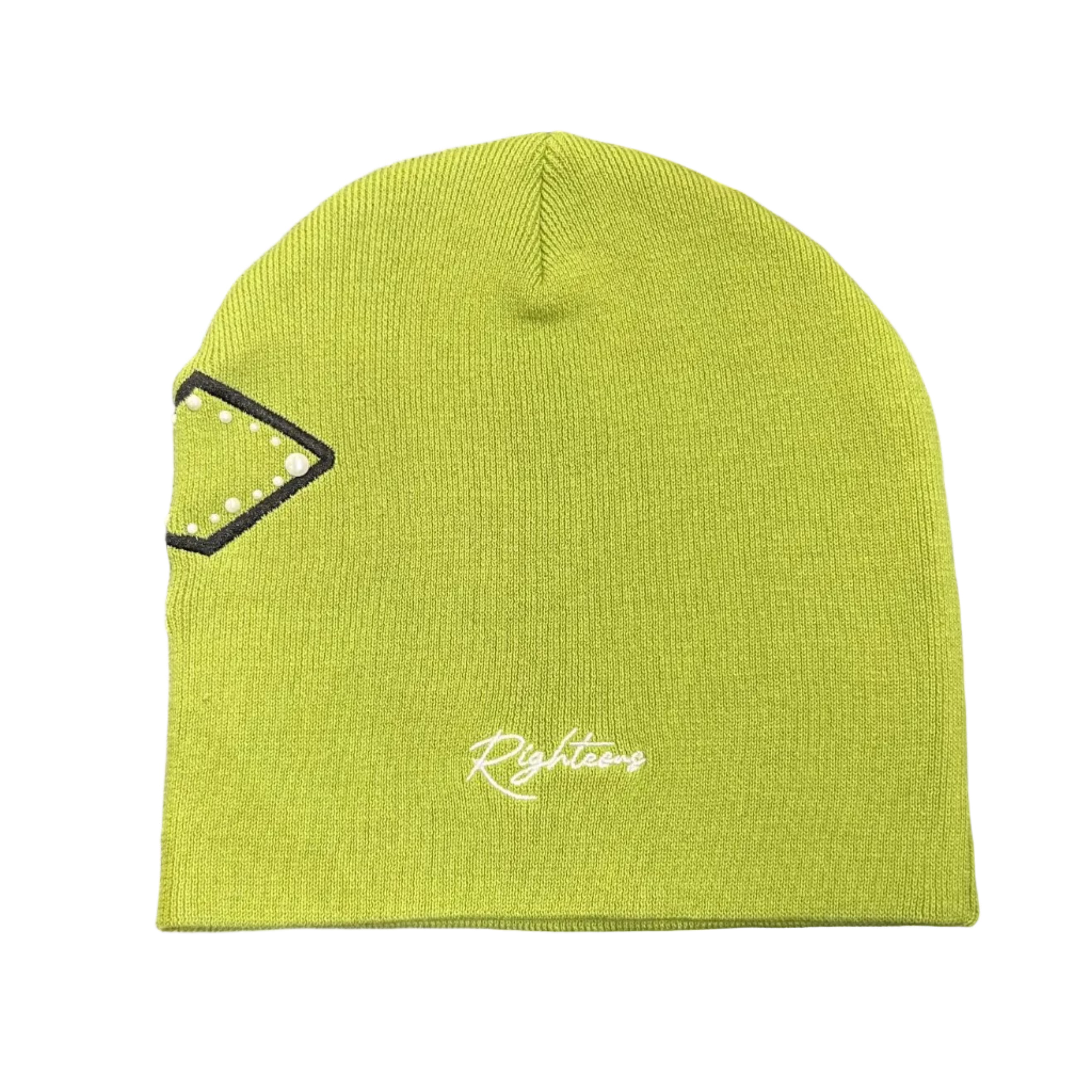 We Are Righteous Pearl Logo Beanie In Green