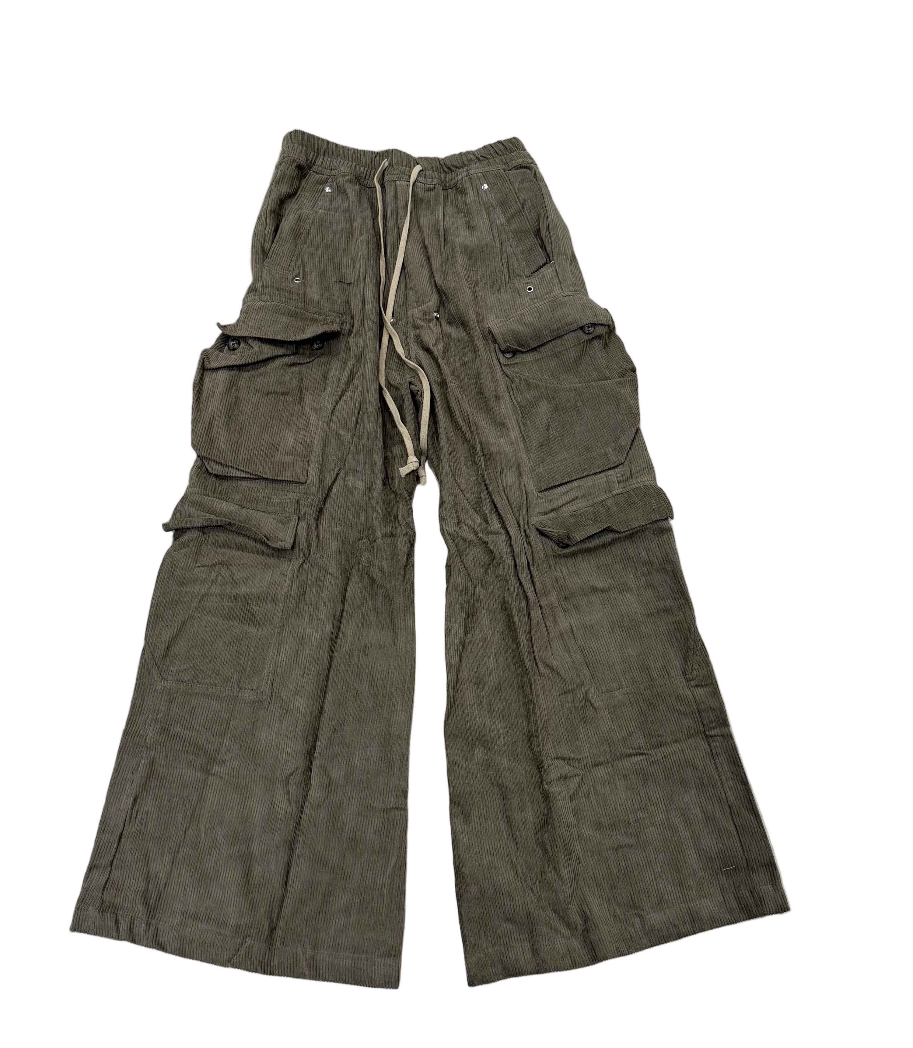 MNML Corduroy Rave Double Cargo Pants Olive