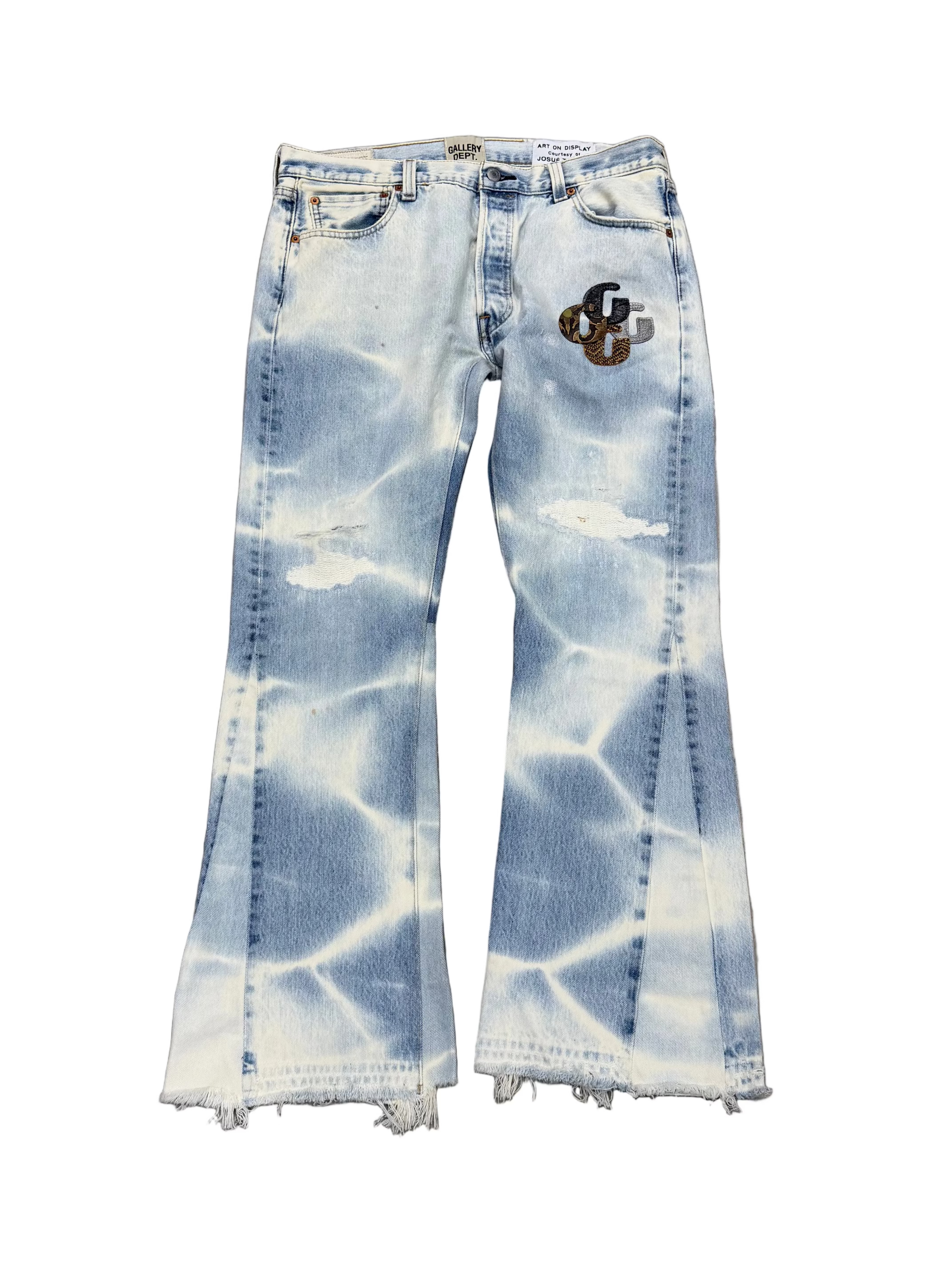 Gallery Dept. LA Flare Multi G Patch Denim Jeans "Barn Blue"