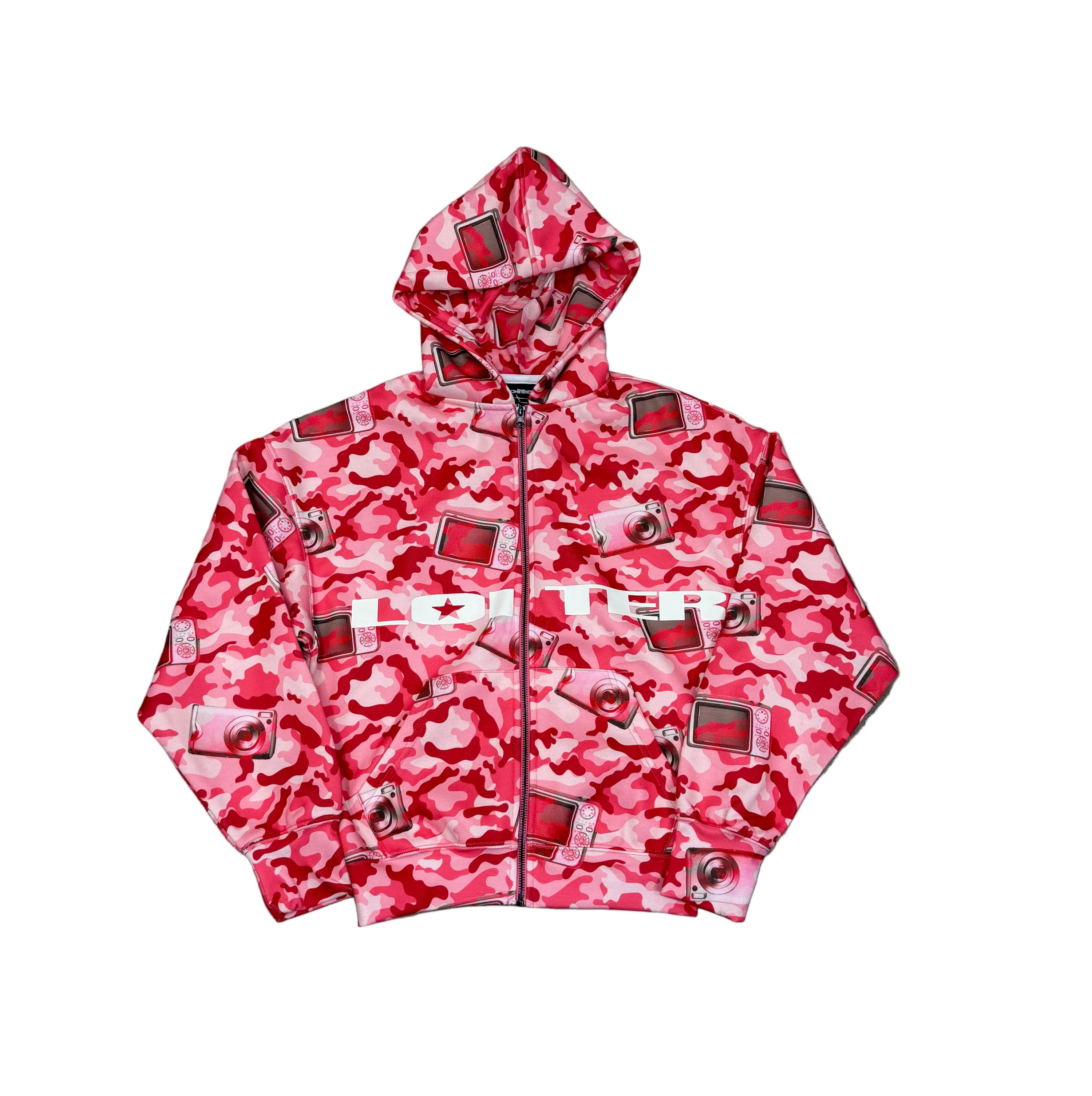 Loiter Digi Camo Zip Hoodie Pink Camo